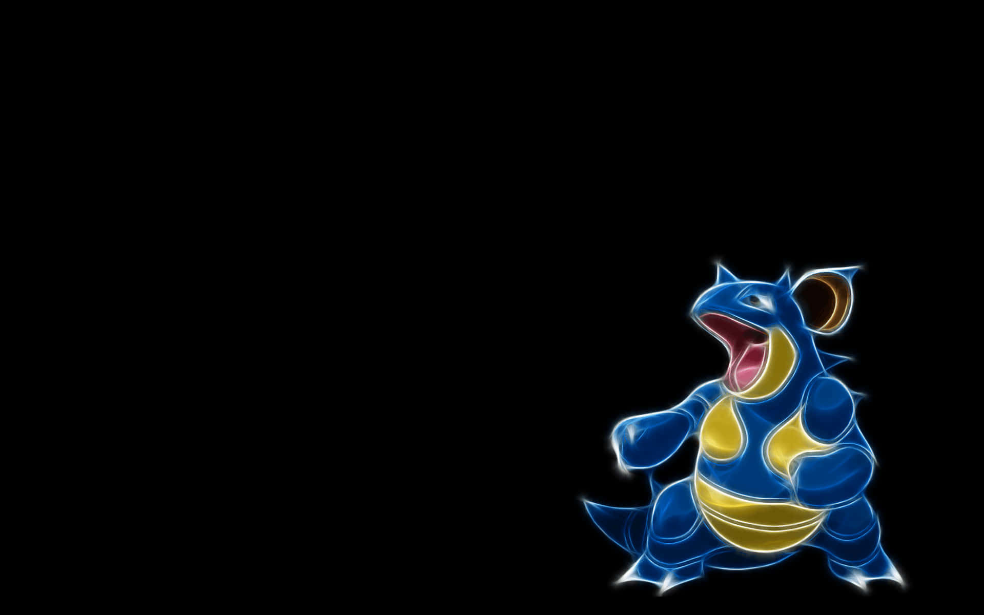 Nidoqueen, glowing blue, yellow, Full HD Desktop Wallpaper
