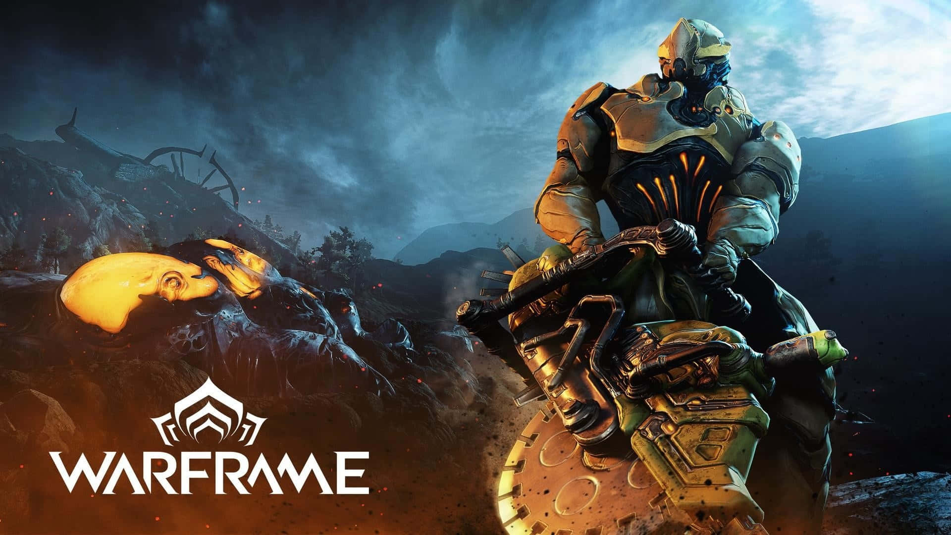 Nidus Warframe, infested power, mechanical mount, Full HD Desktop Wallpaper