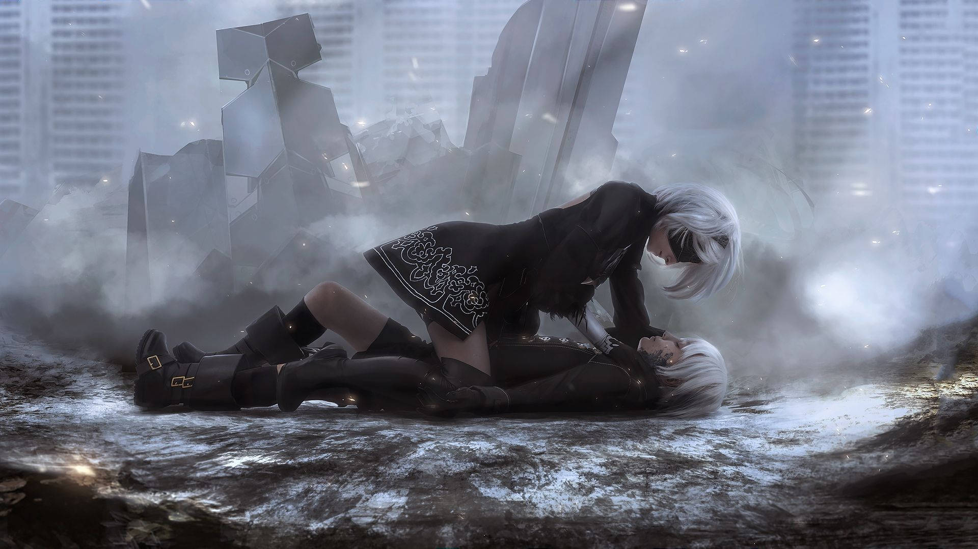 Nier Automata, 2B, 9S, Full HD Desktop Wallpaper