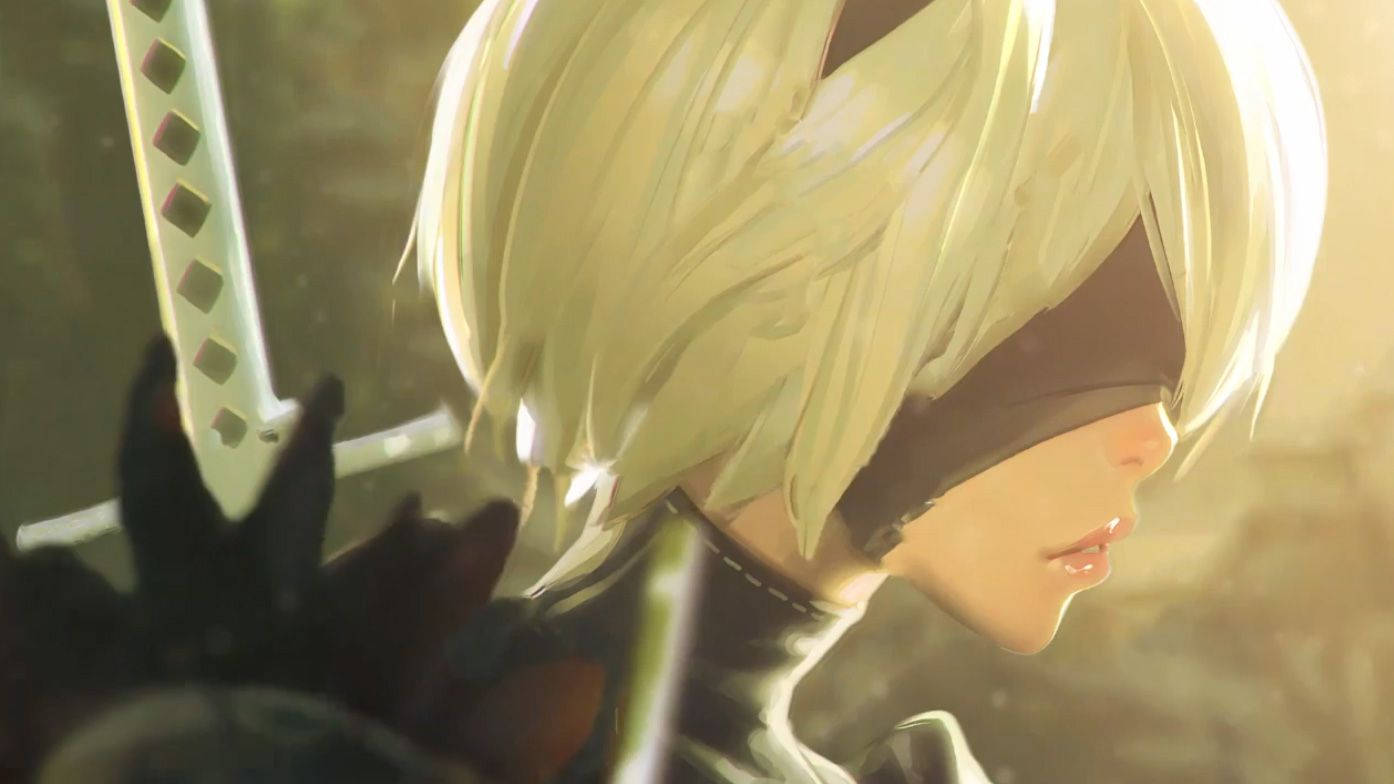 2B, Nier Automata, black eye mask, HD Desktop Wallpaper