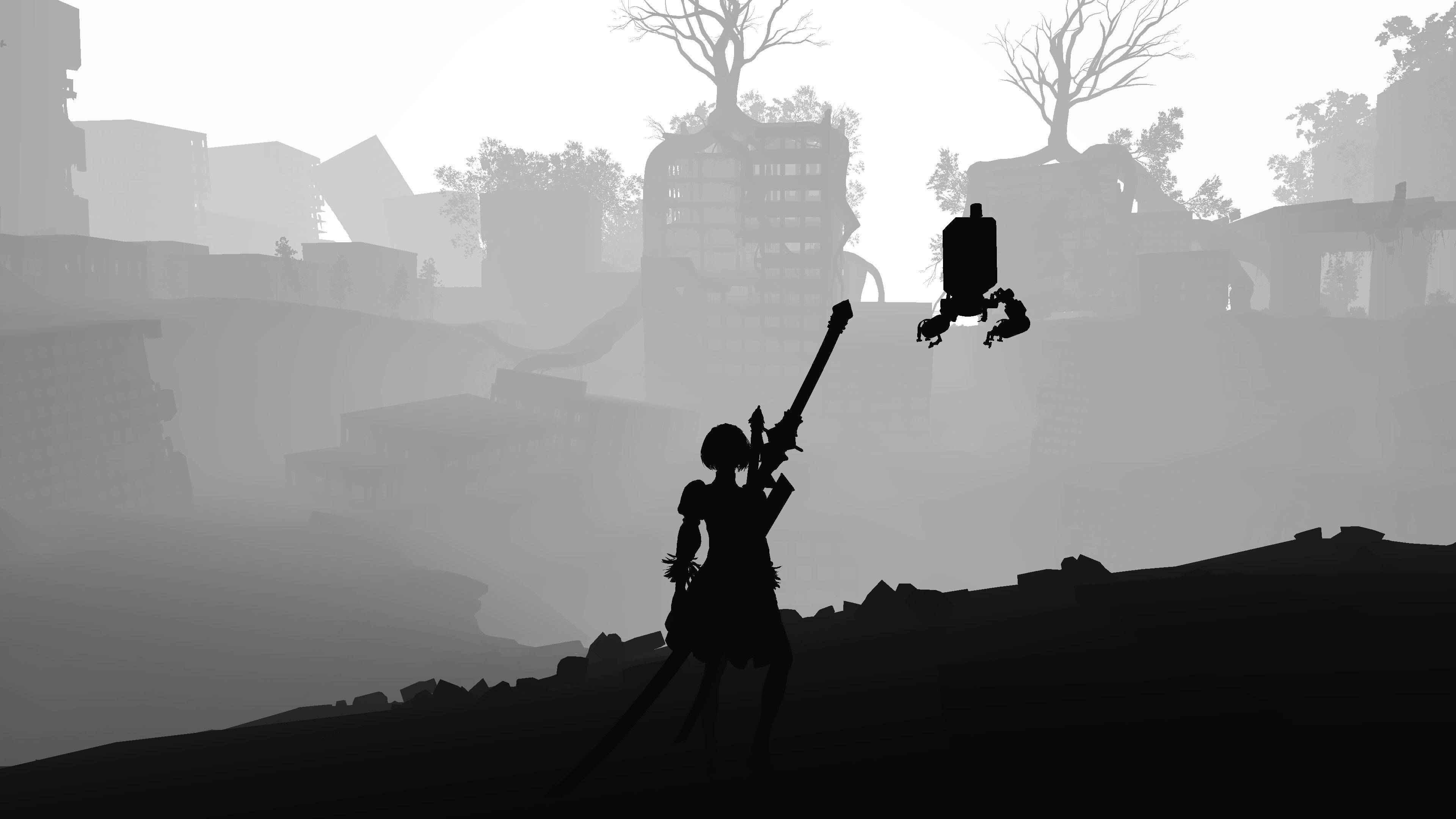 2B, NieR Automata, female android, 4K Desktop Wallpaper