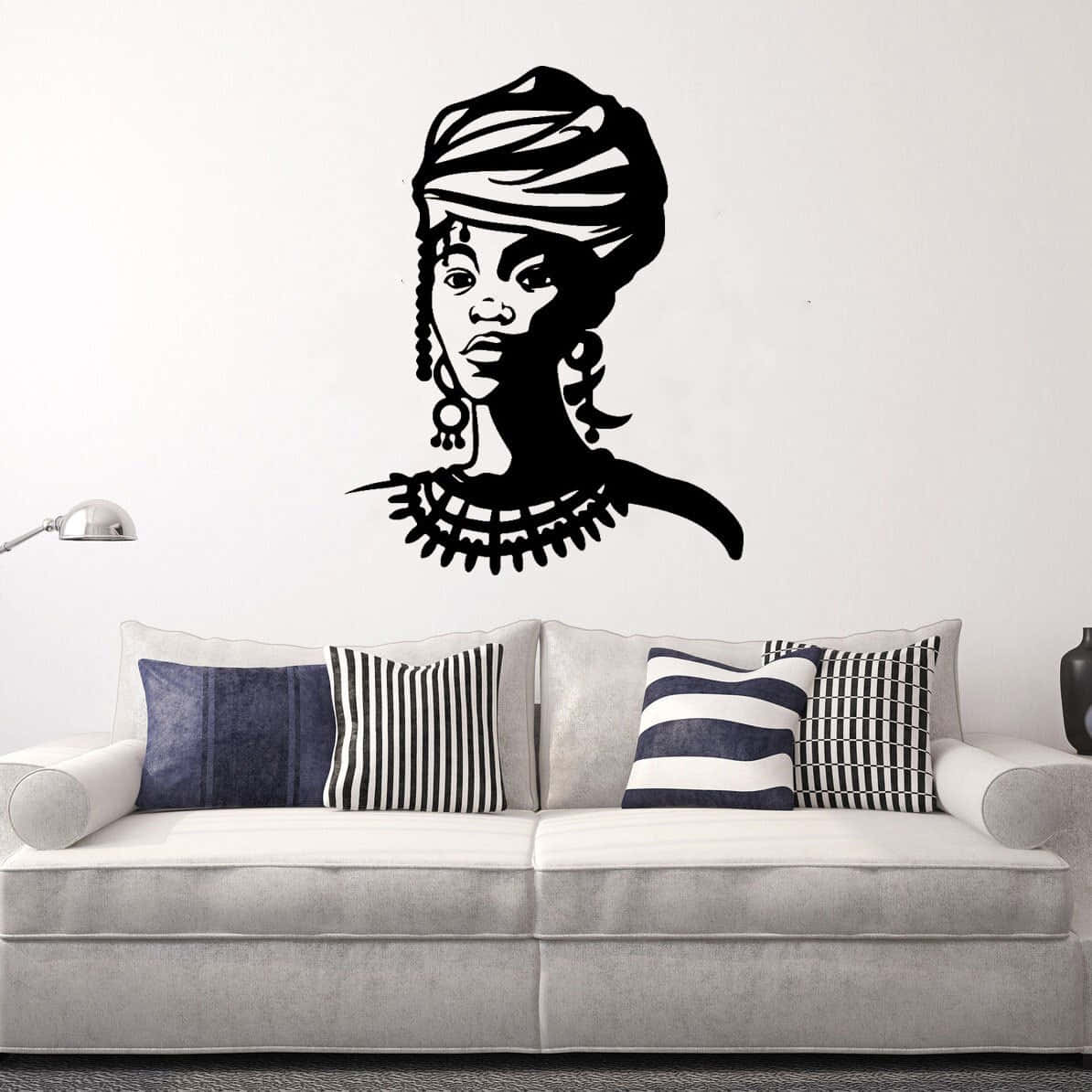 Nigerian Woman, black silhouette, headwrap, SD Desktop Wallpaper