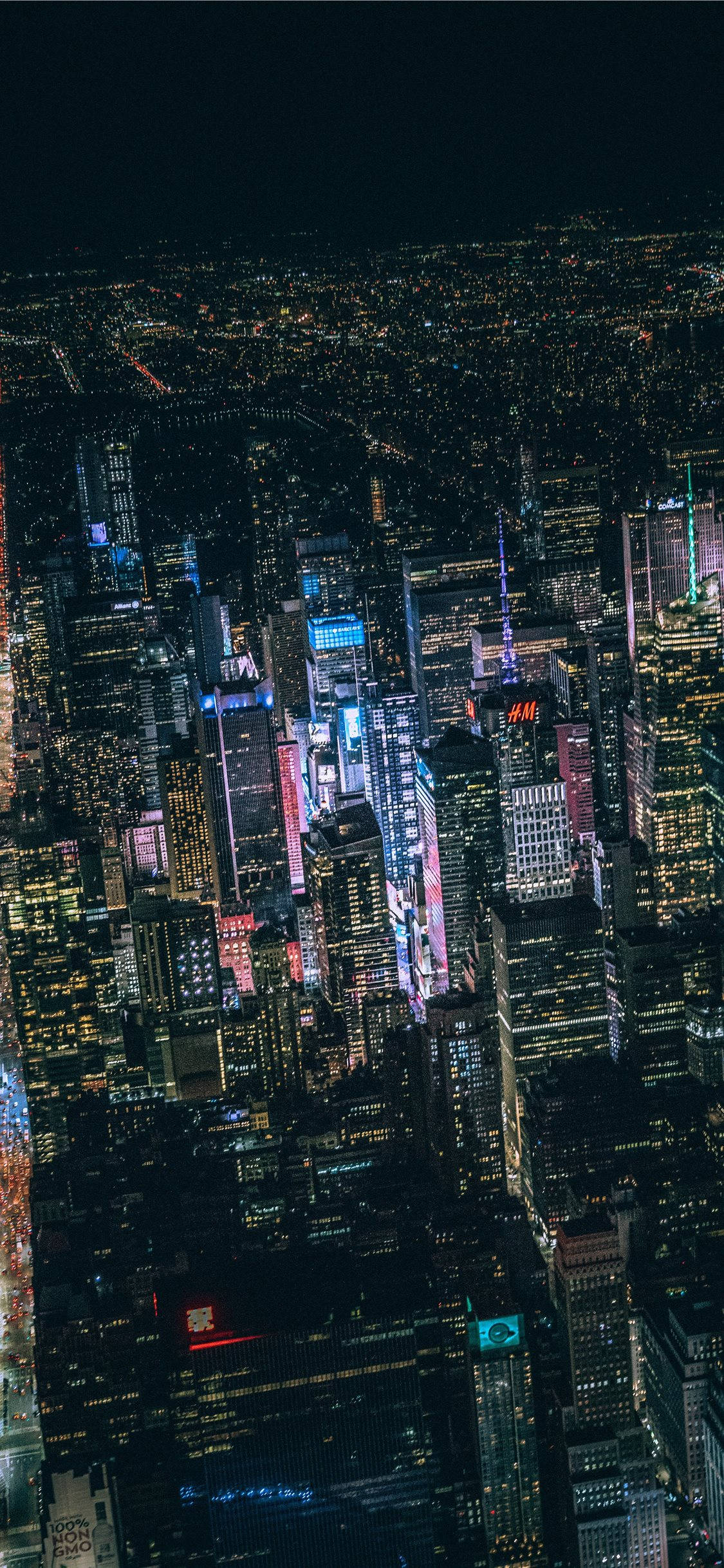 Night City, skyscrapers, neon signs, Full HD Phone Wallpaper