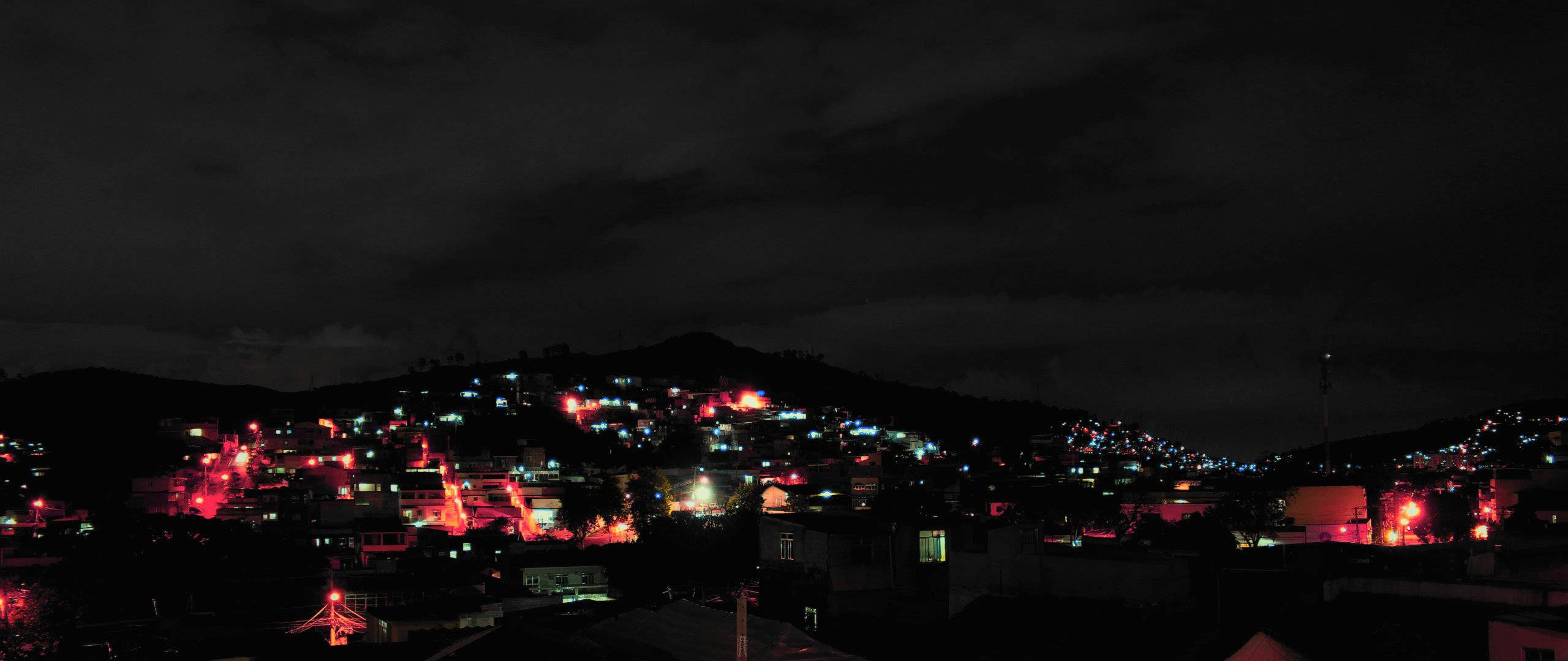 Night City Aesthetic, city, twinkling colorful lights, 2K Desktop Wallpaper