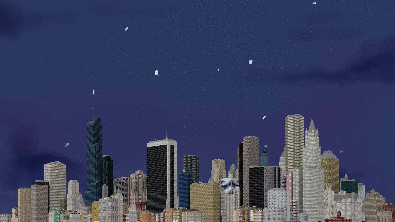 Night City Aesthetic, city skyline, night, HD Desktop Wallpaper