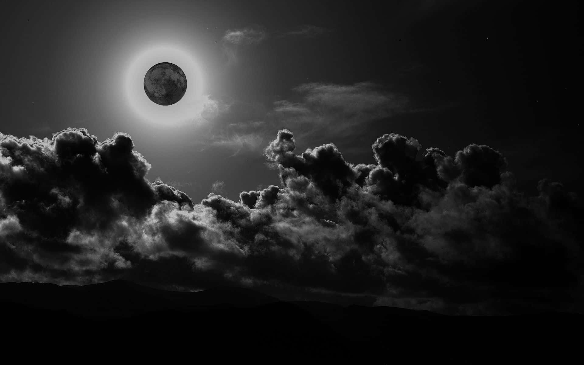 Night HD Desktop, solar eclipse, luminous corona, Full HD Desktop Wallpaper