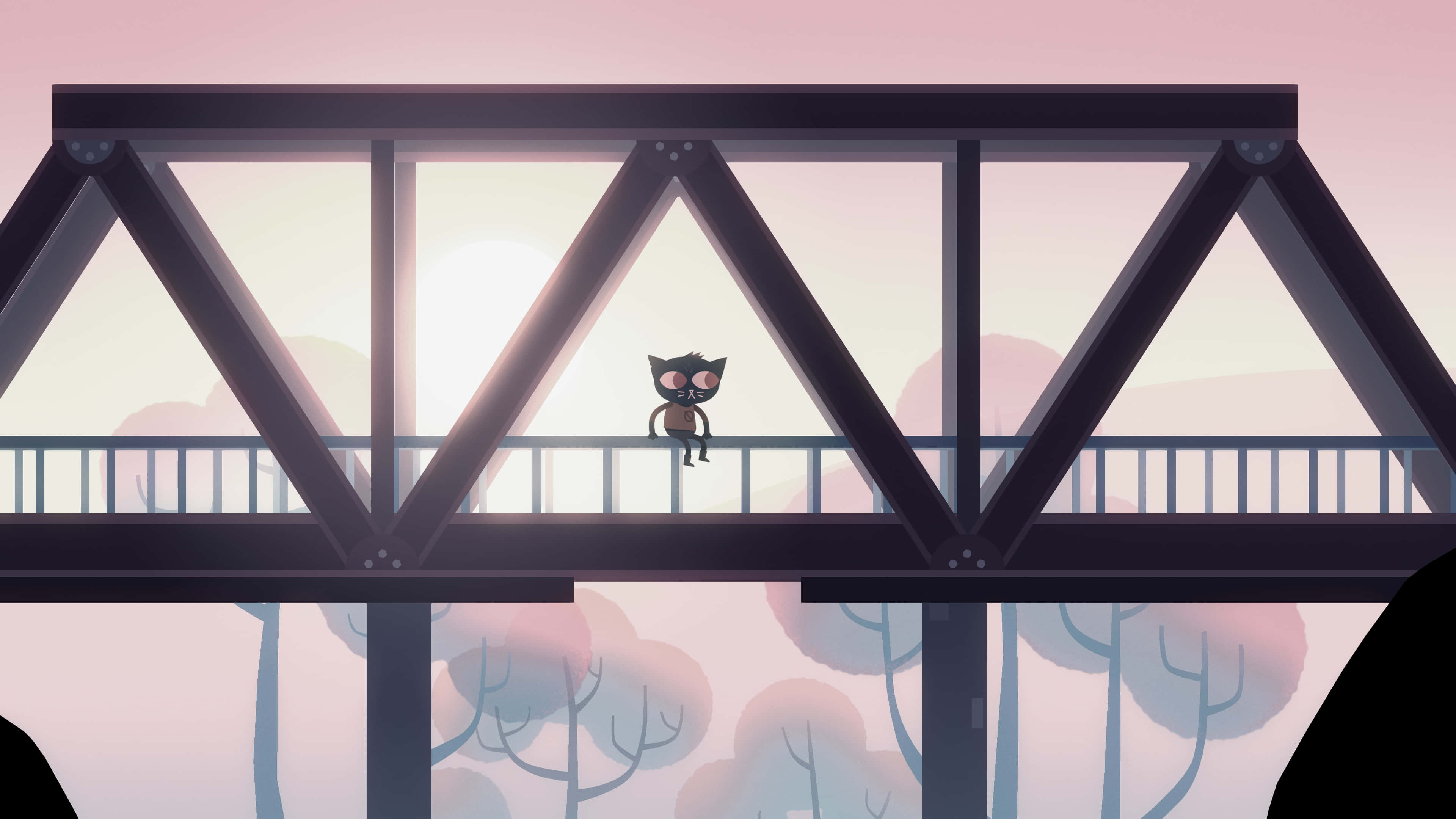 Night In The Woods, bridge, metal truss bridge, 4K Desktop Wallpaper