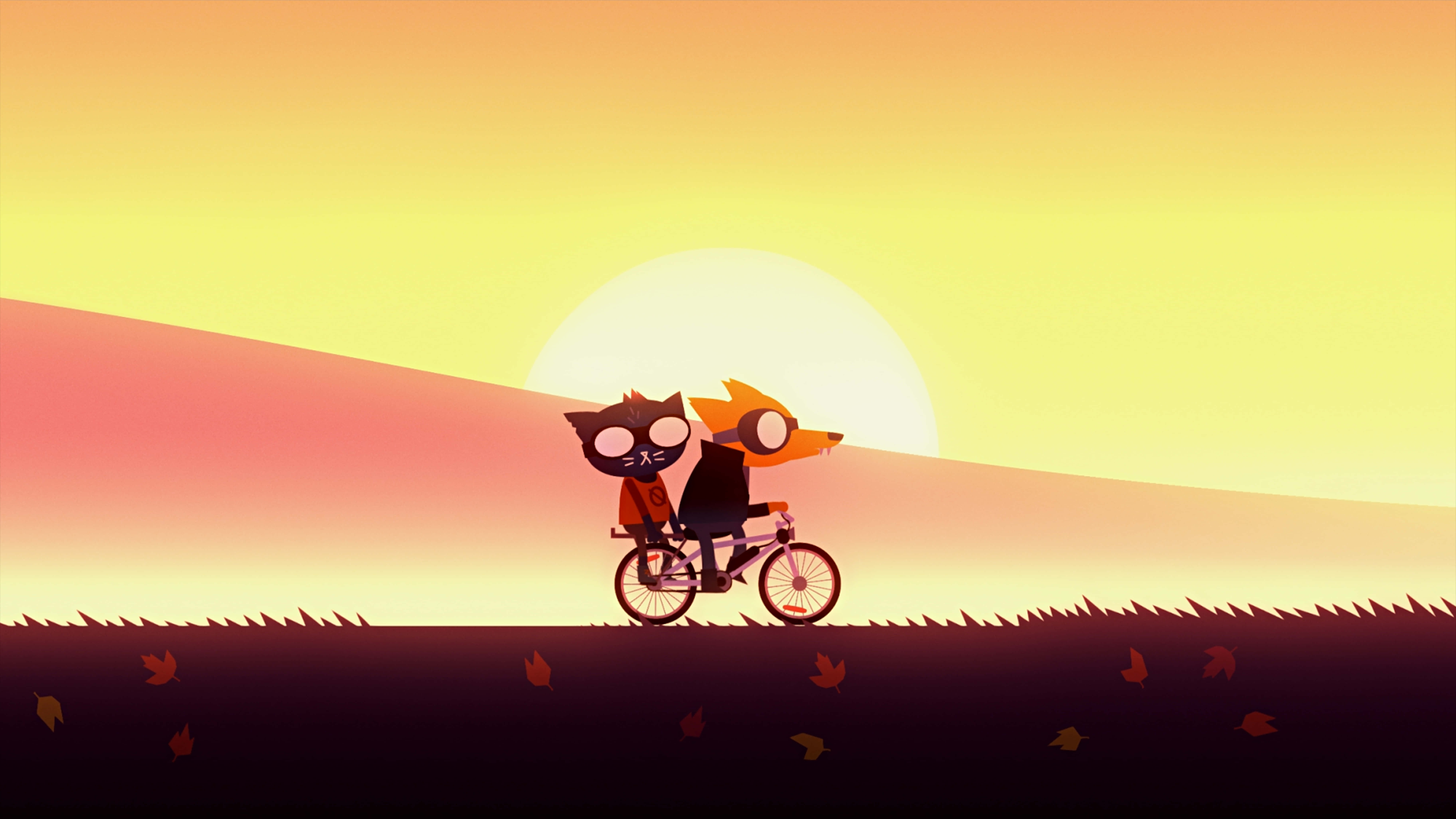 Night In The Woods, sunset, bicycle, 8K Desktop Wallpaper