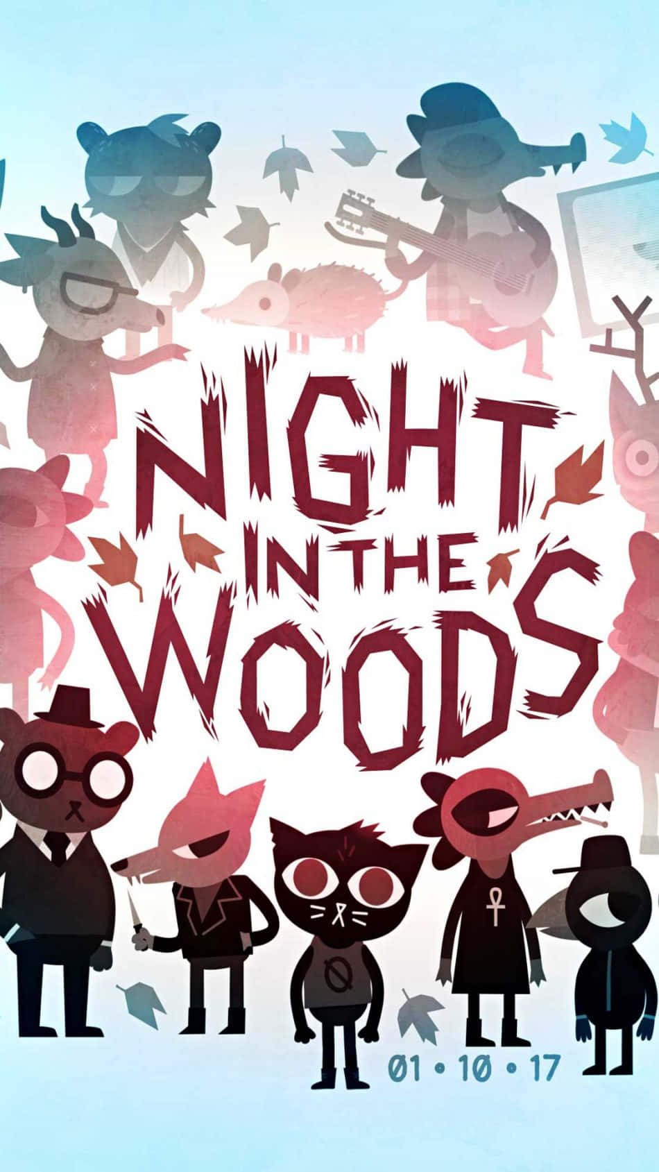 Night In The Woods, anthropomorphic animal characters, stylized art, HD Phone Wallpaper