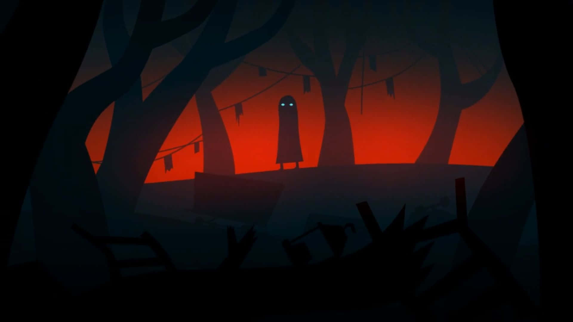 Night In The Woods, glowing eyes, dark forest, Full HD Desktop Wallpaper