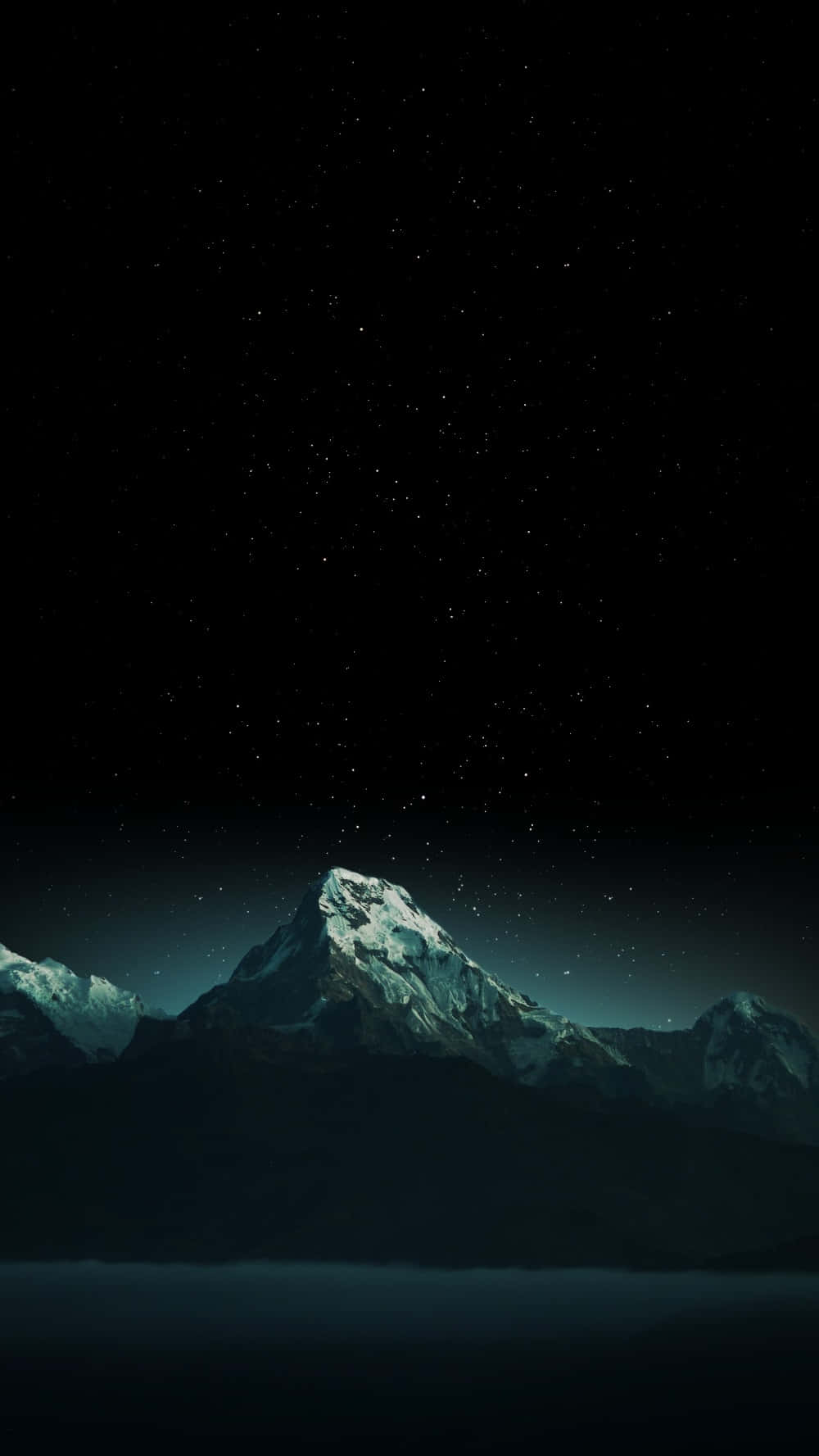Starry Night, snowcapped mountain peak, starry night sky, HD Phone Wallpaper