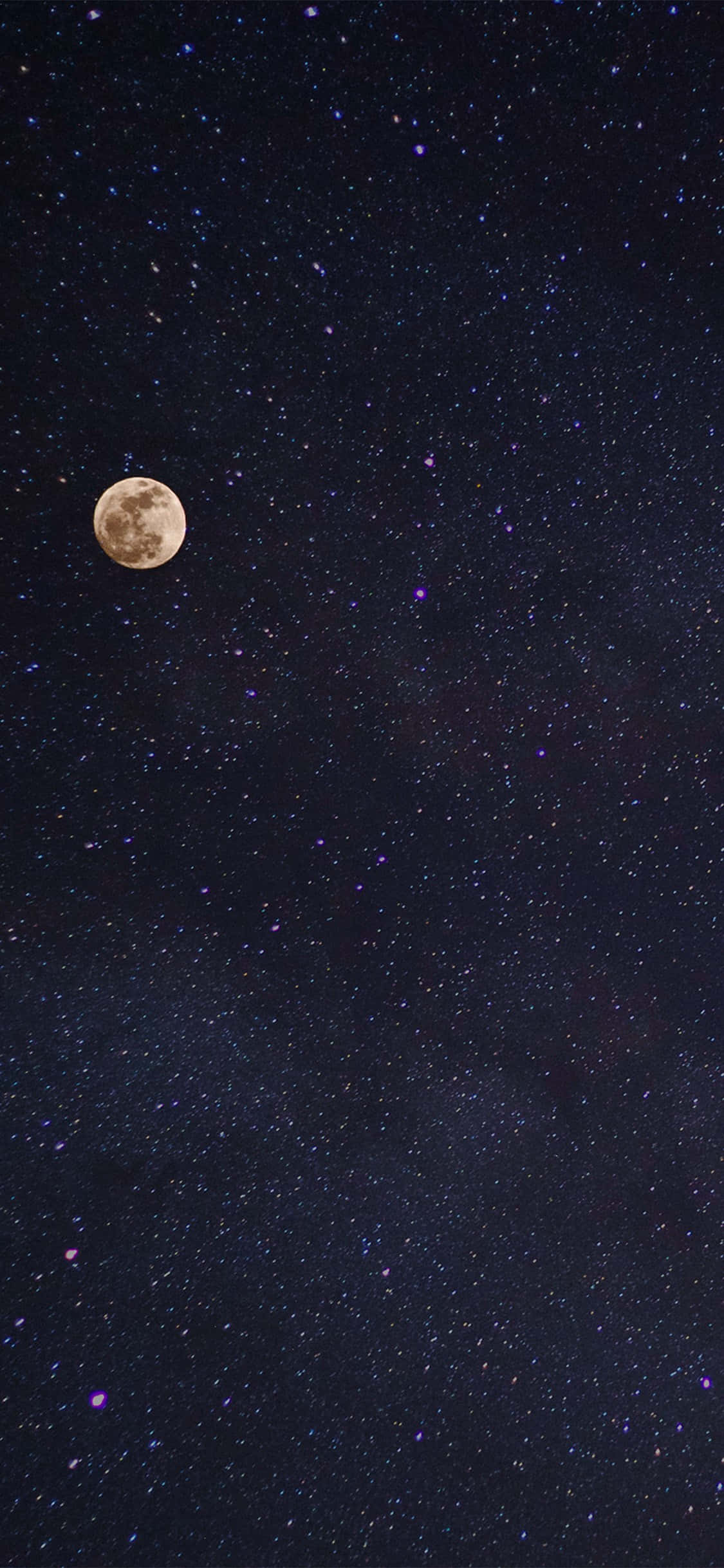 waxing moon, twinkling stars, deep indigo night sky, Full HD Phone Wallpaper