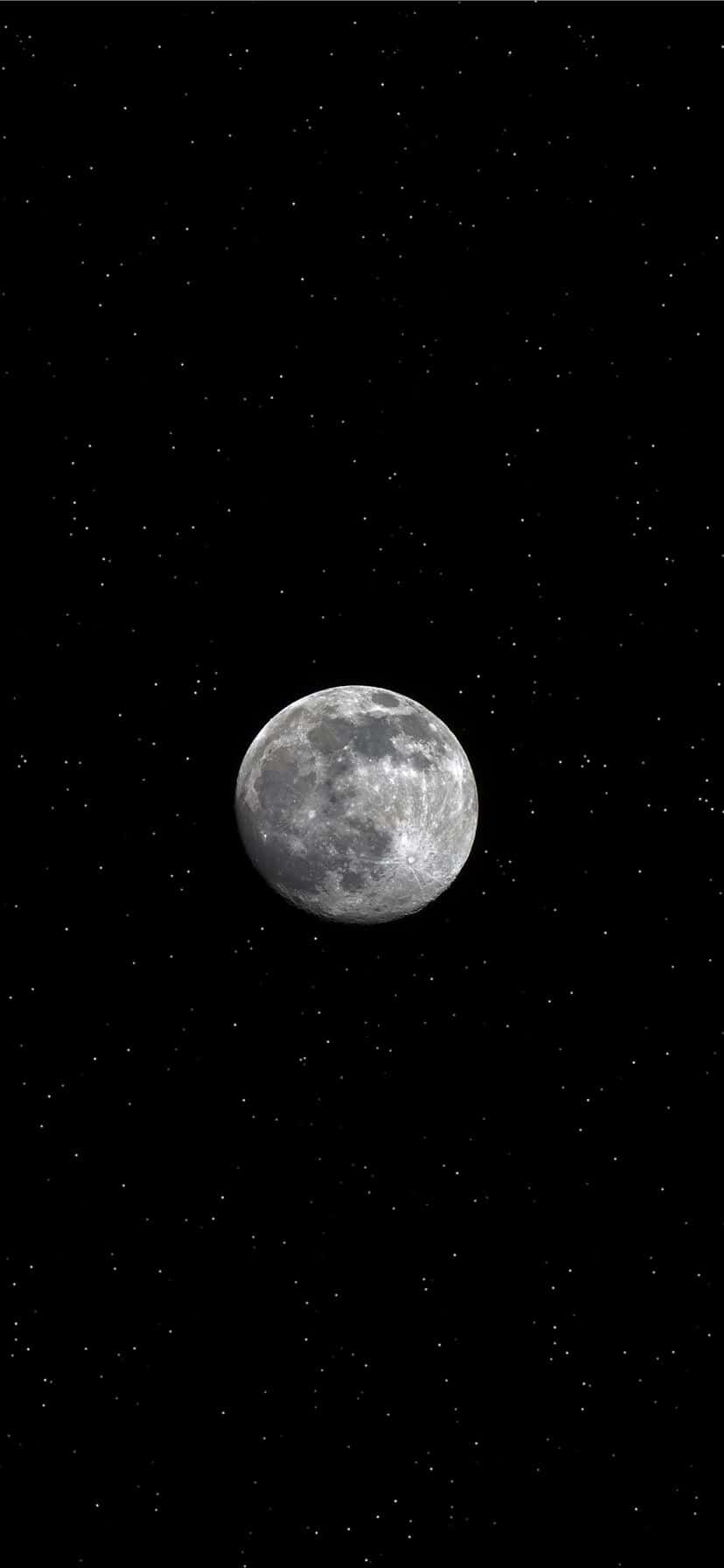 Black Starry Night Sky Moon, full moon, starfield, HD Phone Wallpaper