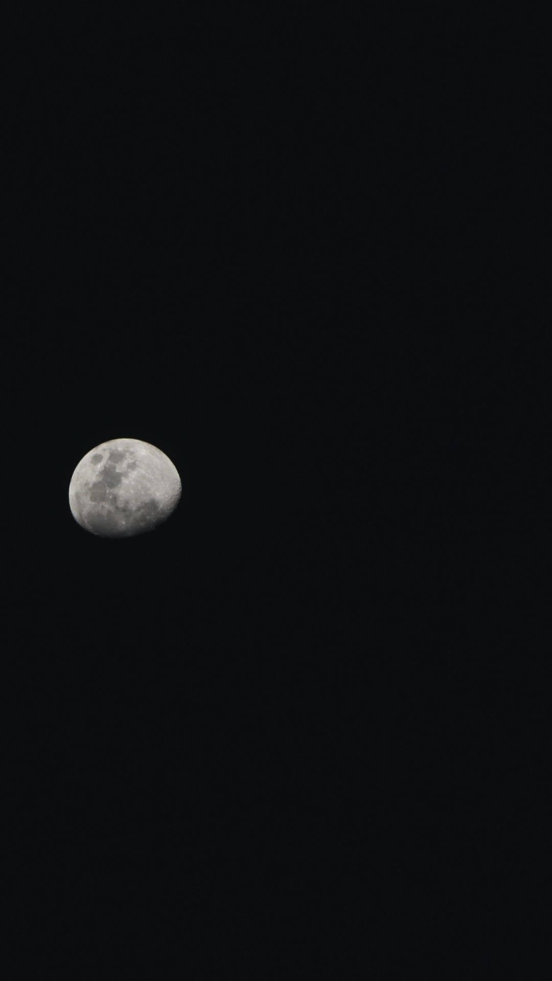 Moon In Space, solid black, iPhone, Full HD Phone Wallpaper