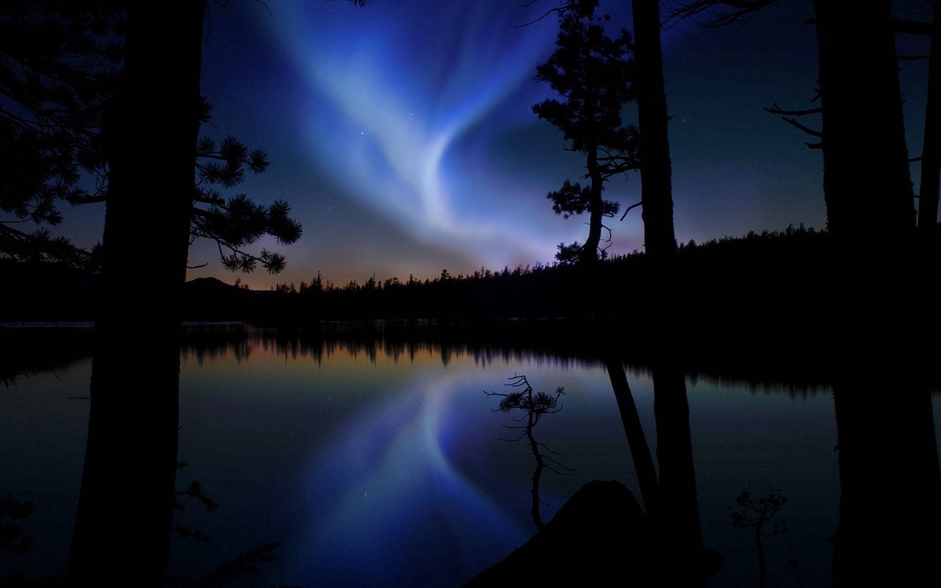 Night Sky, aurora, starry night sky, Full HD Desktop Wallpaper
