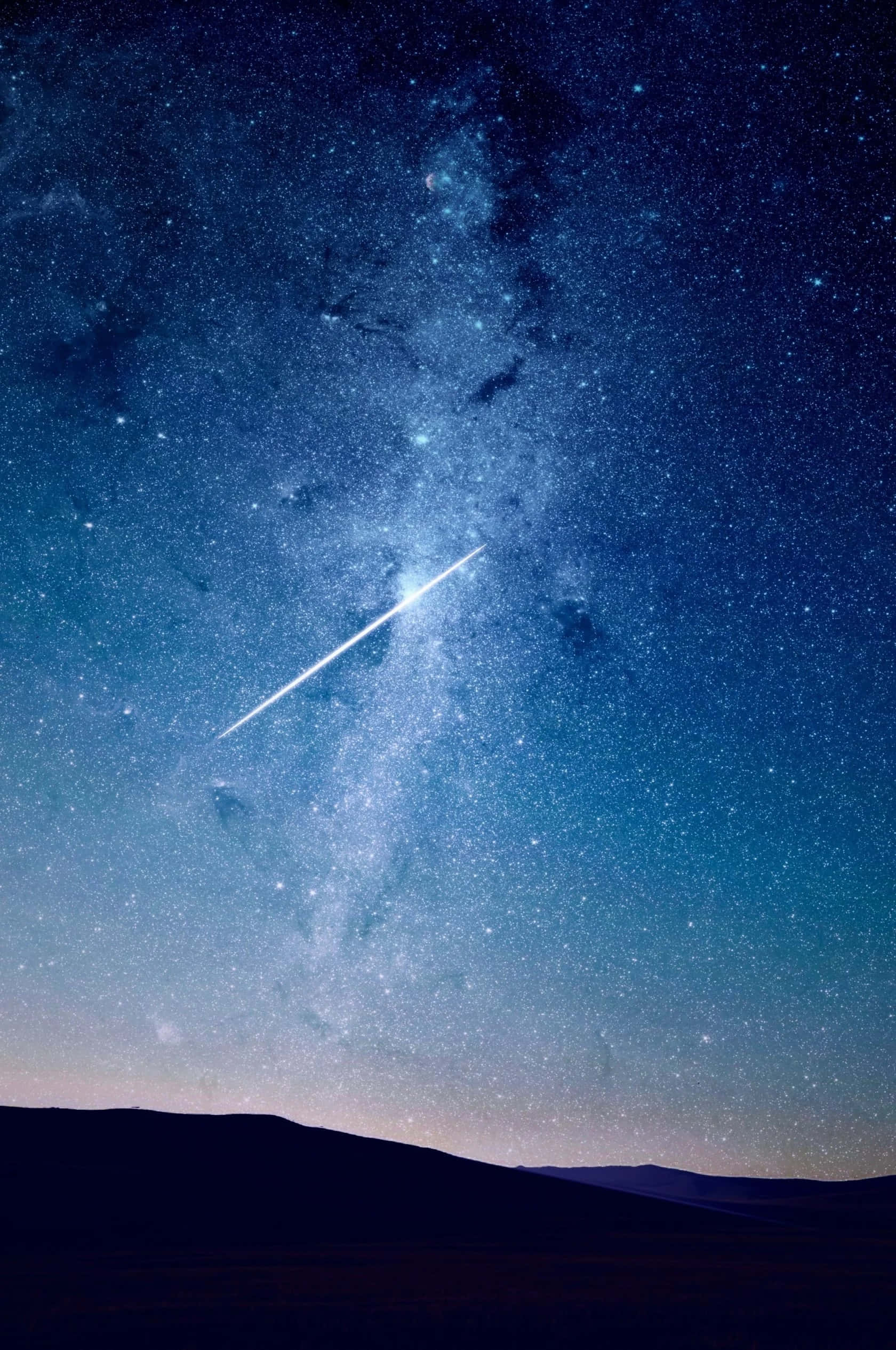 starry night sky, shooting star, deep blue Milky Way, Full HD Phone Wallpaper