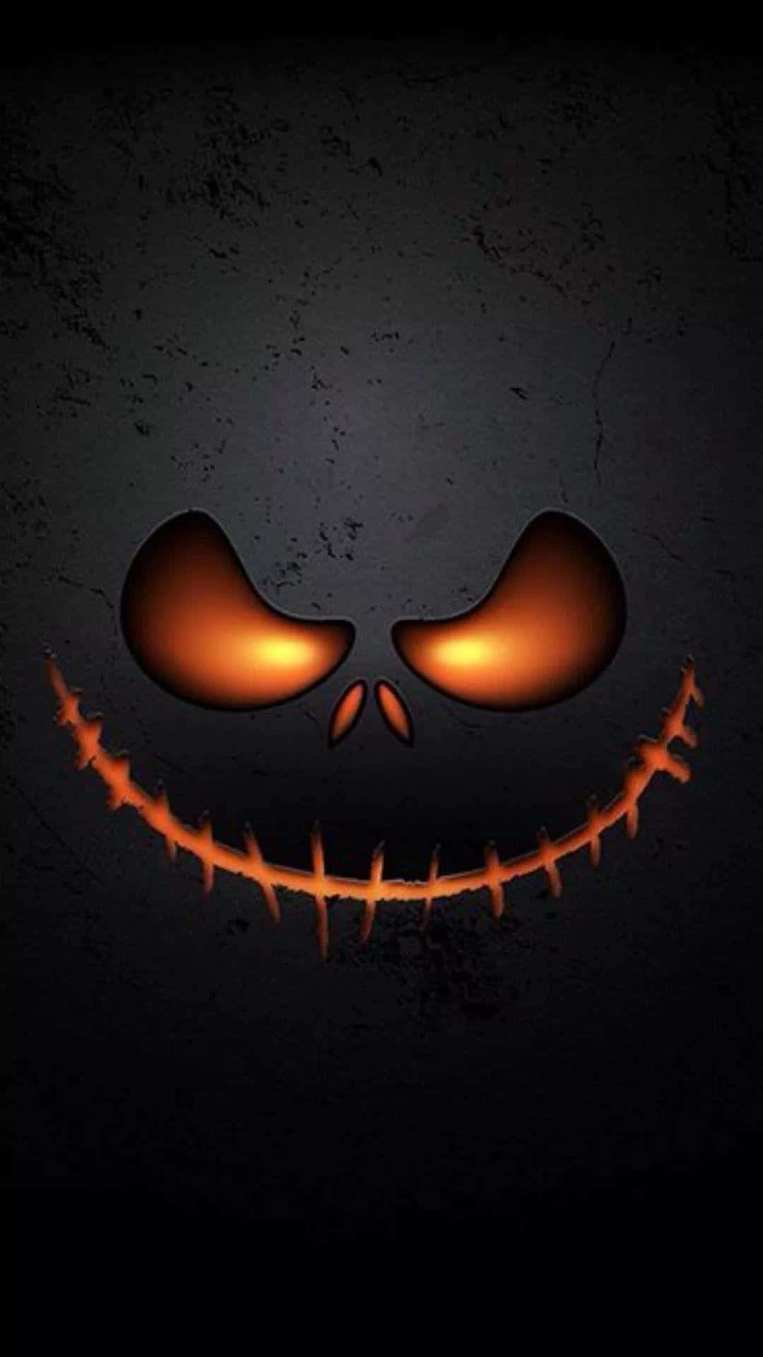 Nightmare Before Christmas, glowing orange, stitched smile, Full HD Phone Wallpaper