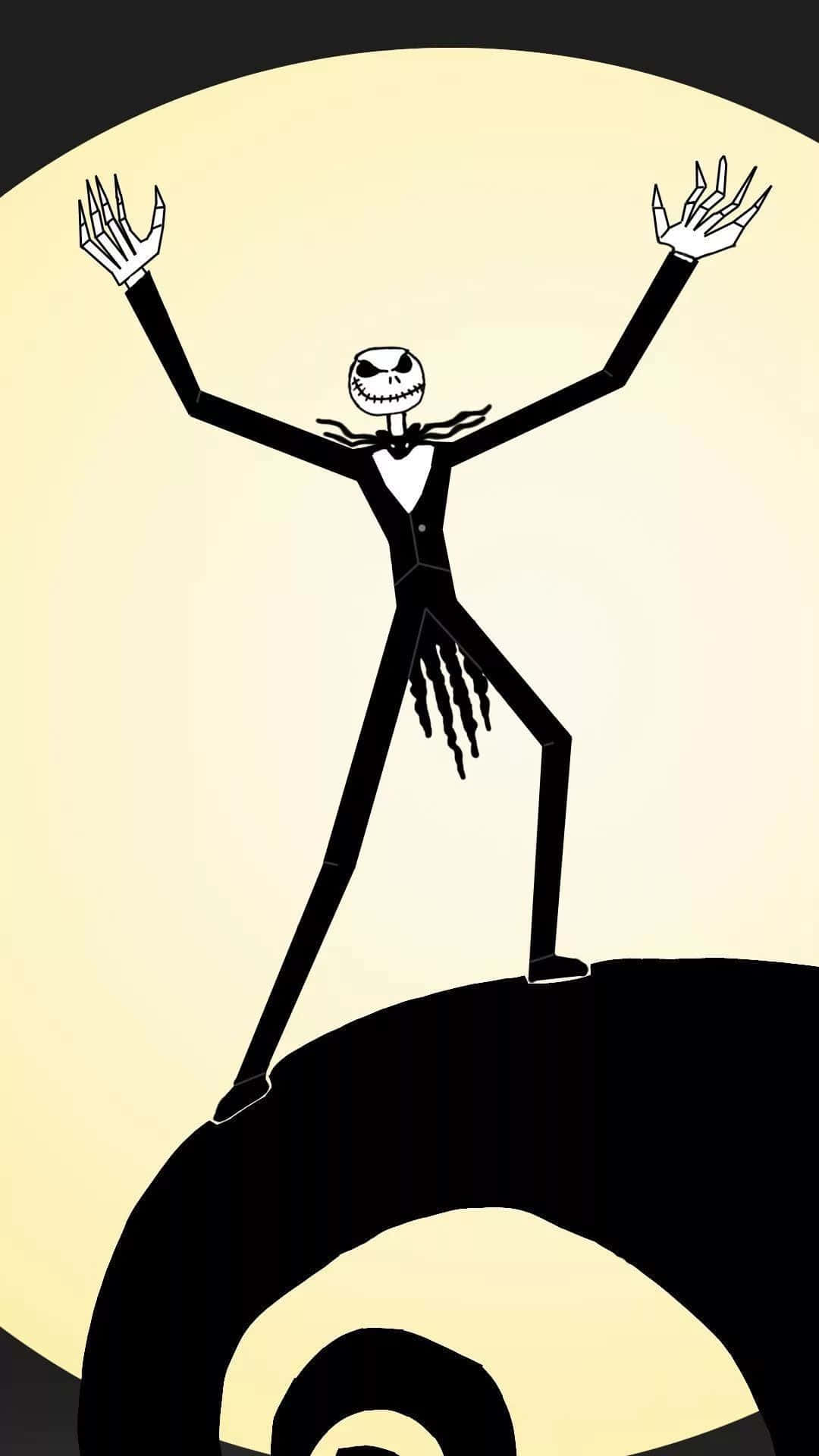 Nightmare Before Christmas Phone, skeletal figure, tuxedo, Full HD Phone Wallpaper