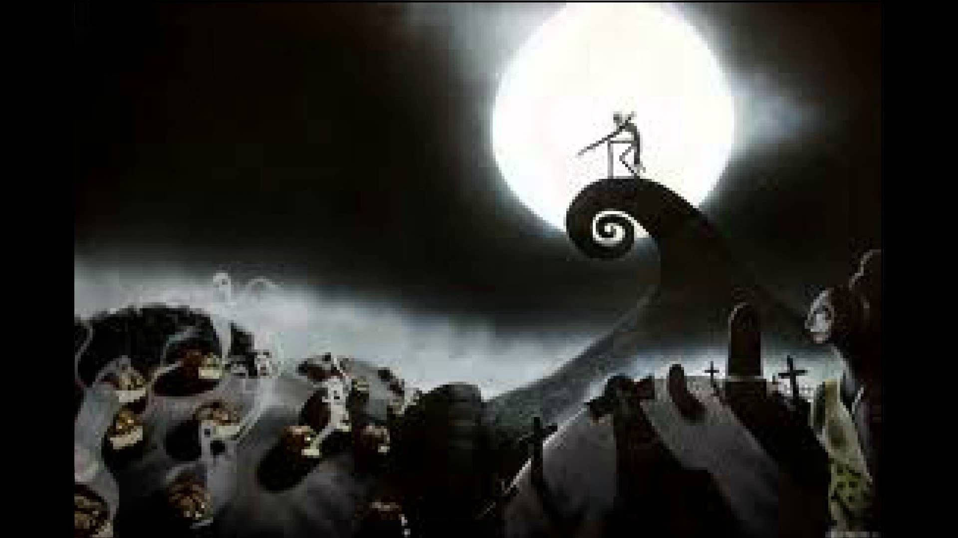 The Nightmare Before Christmas, skeletal figure, spiraling hill, Full HD Desktop Wallpaper