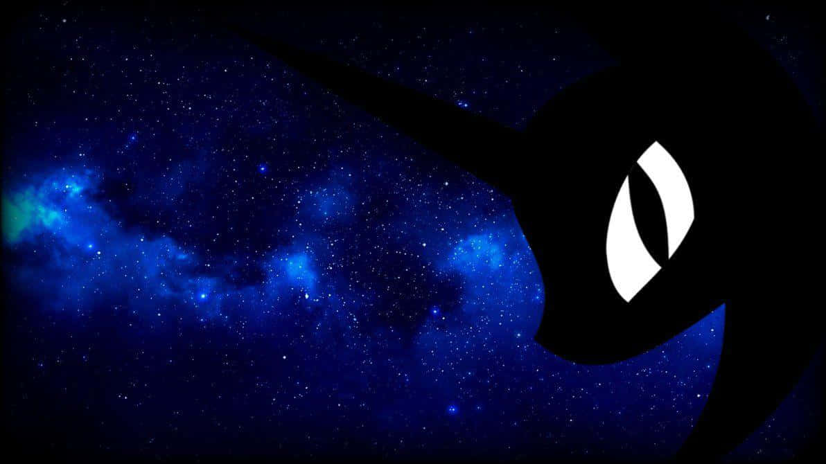 Nightmare Moon, glowing white eye, dark silhouette, SD Desktop Wallpaper