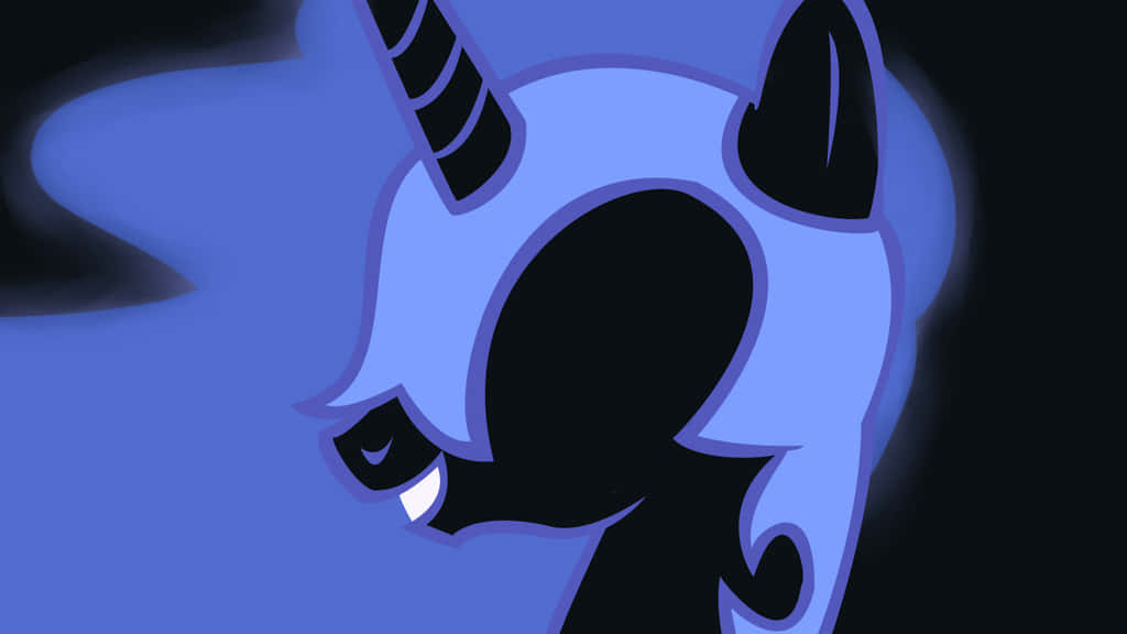Nightmare Moon, blue unicorn head, black accents, SD Desktop Wallpaper
