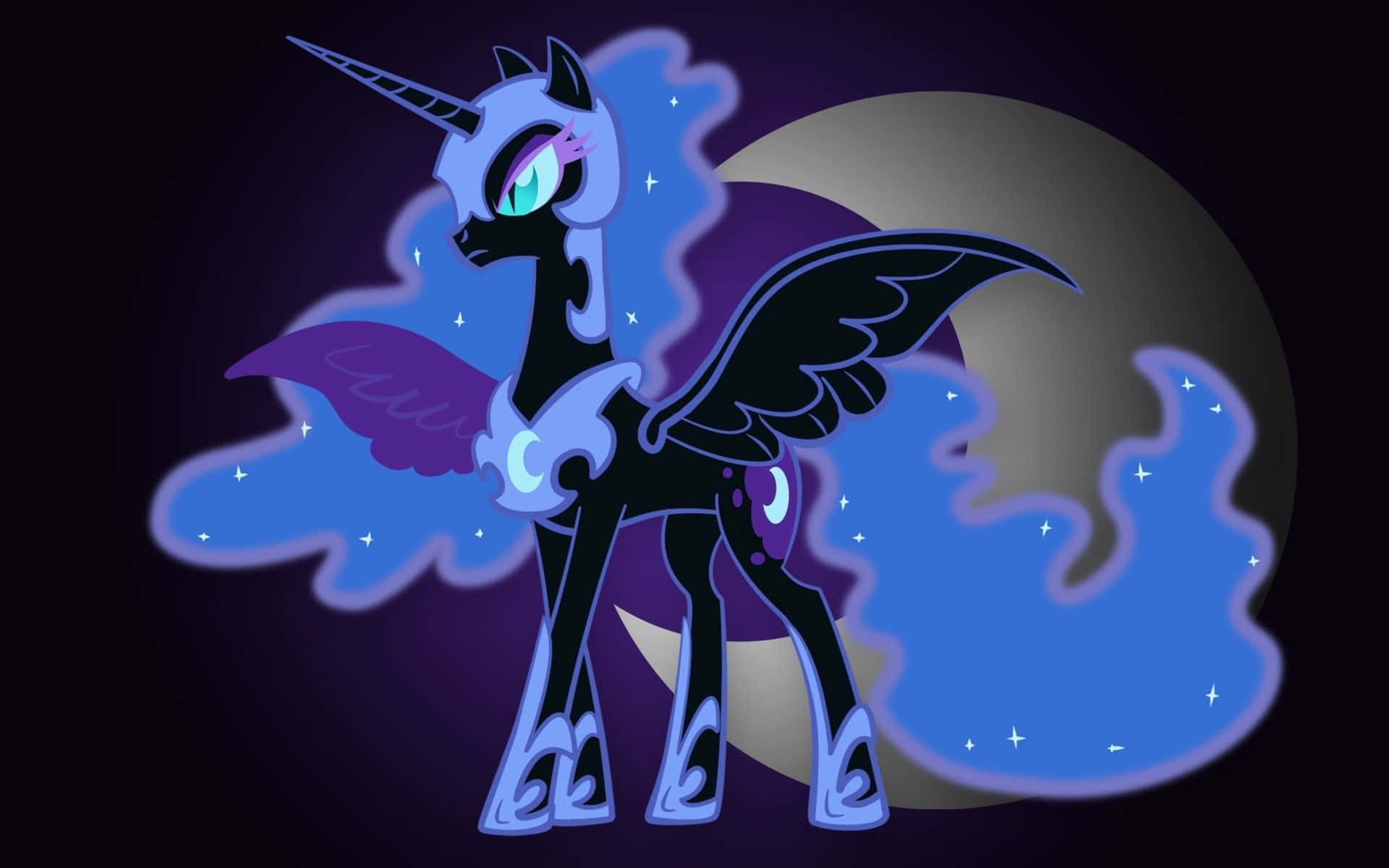 Nightmare Moon, dark blue, black, Full HD Desktop Wallpaper