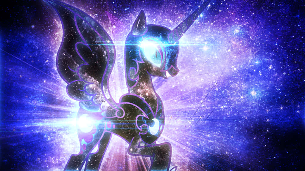 Nightmare Moon, cosmic unicorn, glowing eyes, SD Desktop Wallpaper