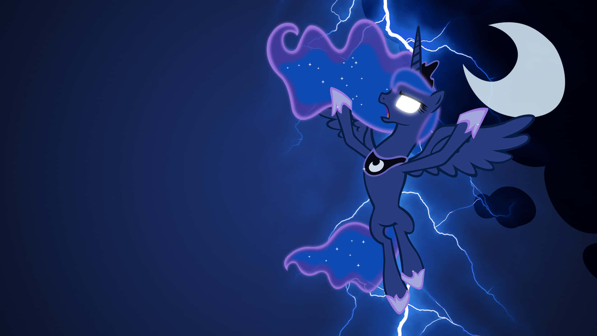 Nightmare Moon, glowing eyes, purple mane, Full HD Desktop Wallpaper