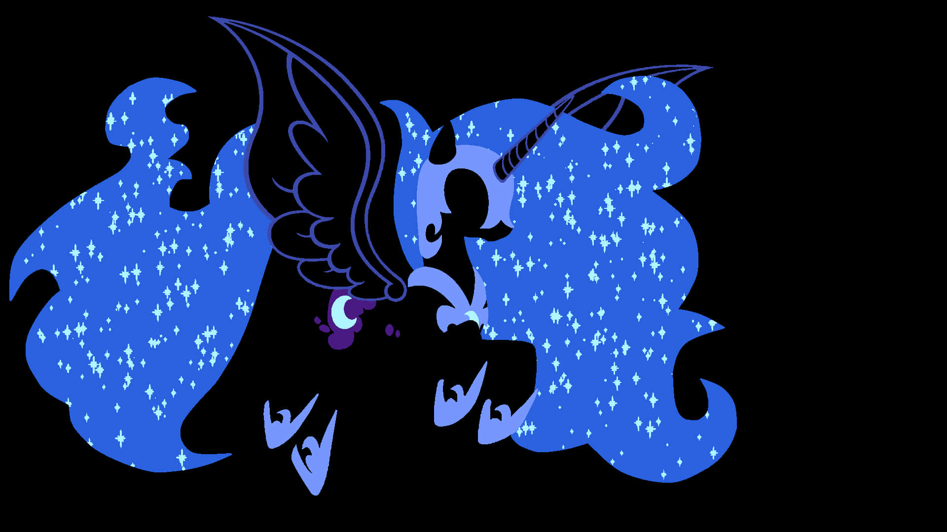 Nightmare Moon, blue unicorn, purple unicorn, Full HD Desktop Wallpaper