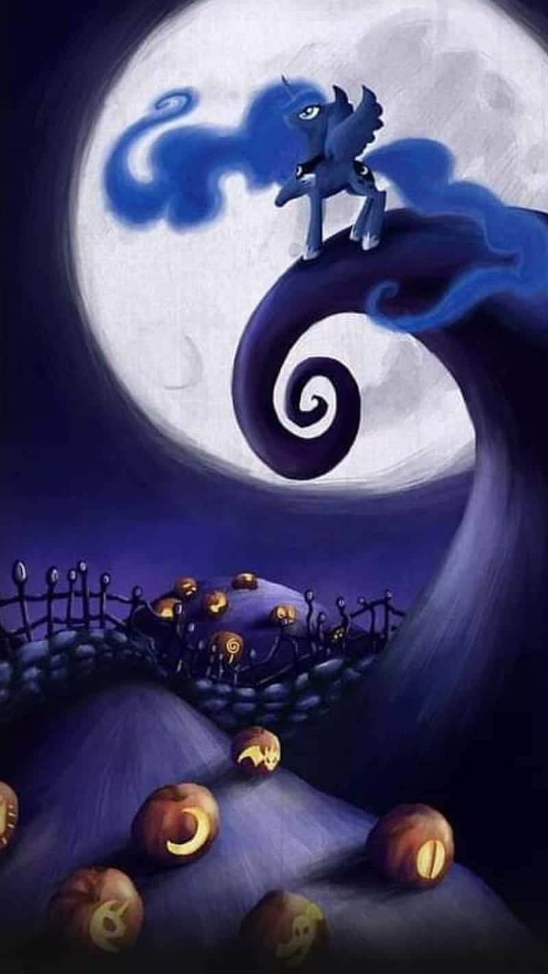 Nightmare Moon, dark blue winged pony, spiraling hill, HD Phone Wallpaper
