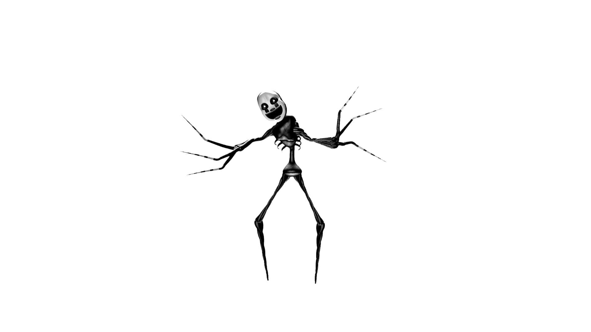Nightmare Puppet, black skeletal figure, spider-like limbs, Full HD Desktop Wallpaper