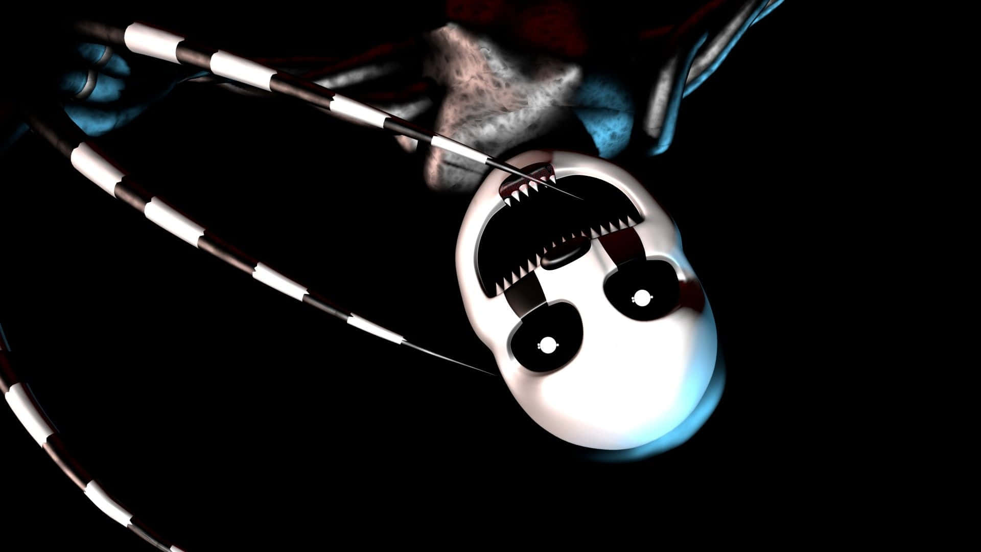 Nightmare Puppet, white panda head, sharp teeth, Full HD Desktop Wallpaper