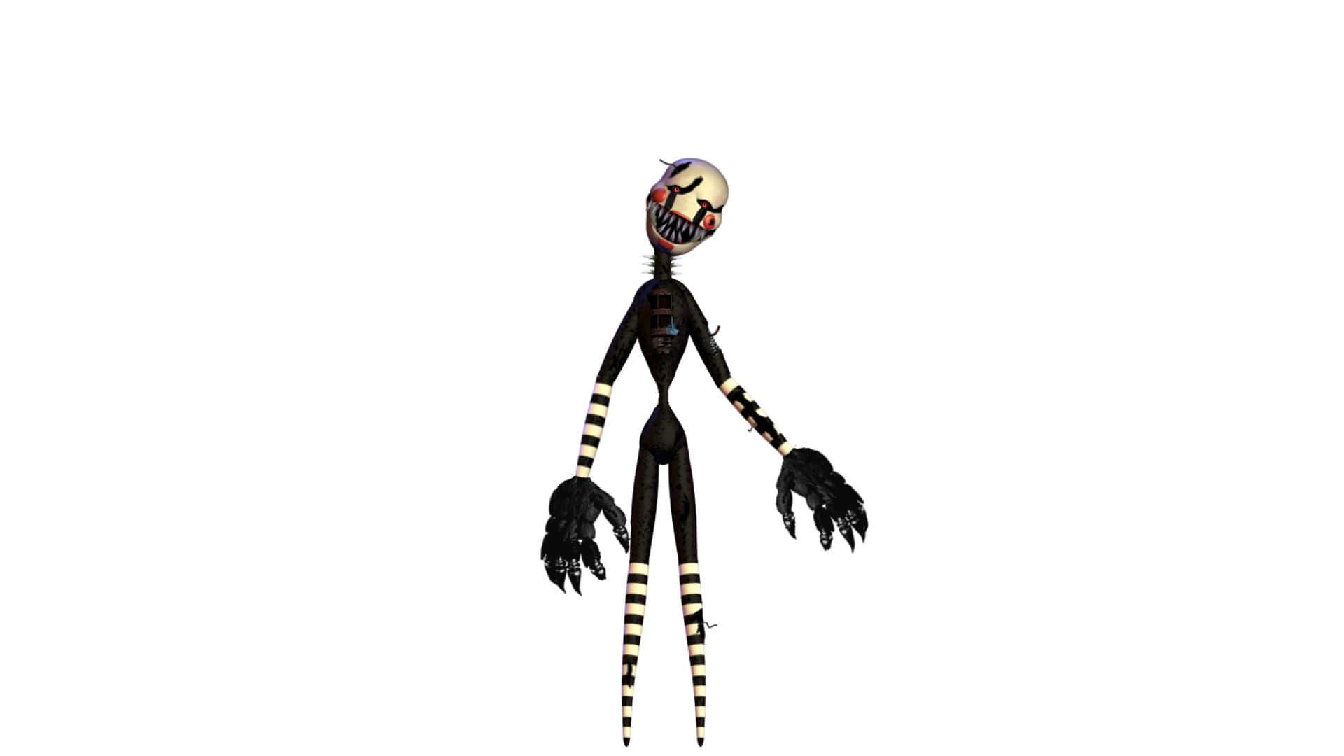 Nightmare Puppet, pale skull face, black and white striped limbs, Full HD Desktop Wallpaper