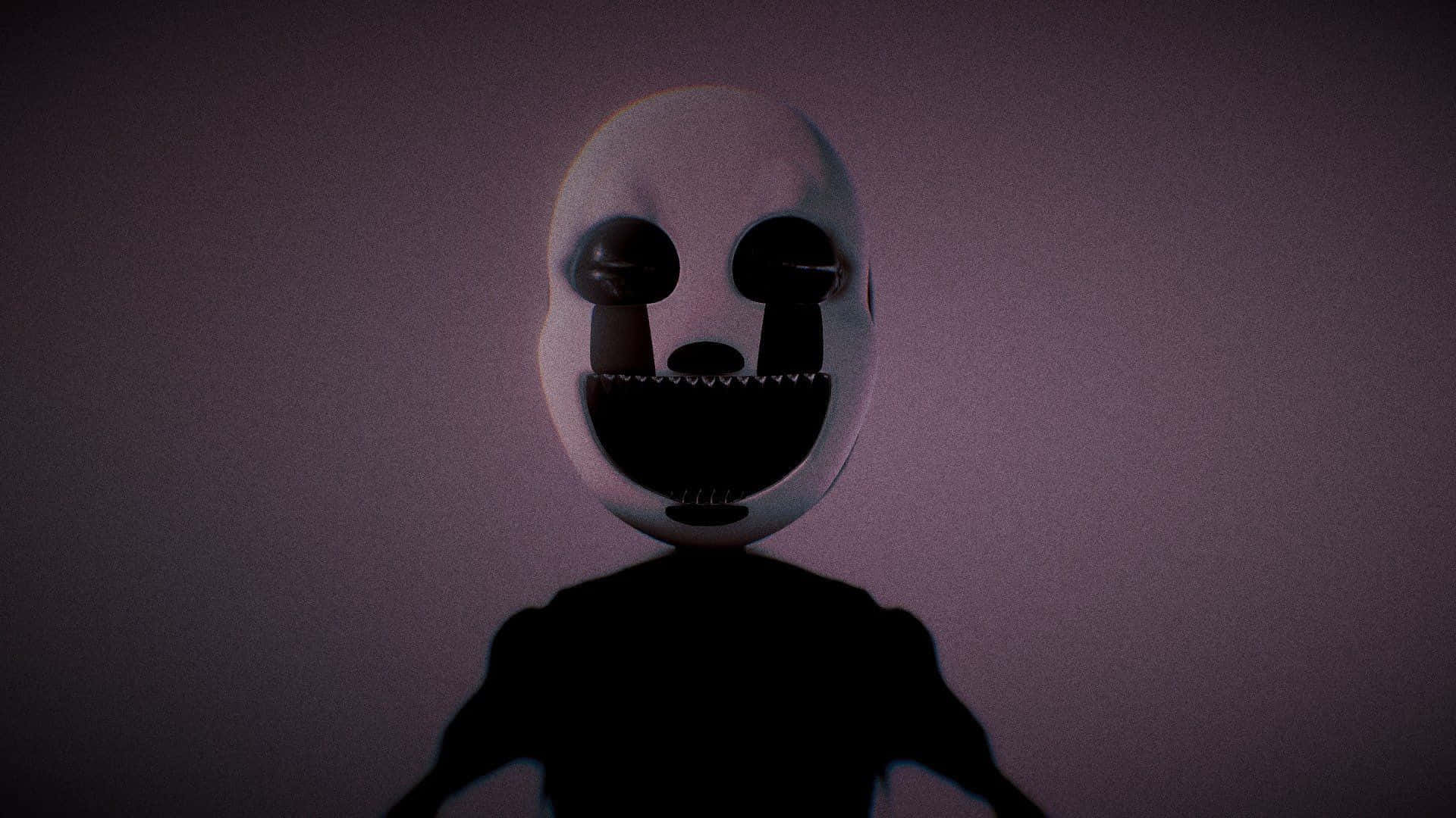 Nightmare Puppet, pale white mask, black eye sockets, Full HD Desktop Wallpaper