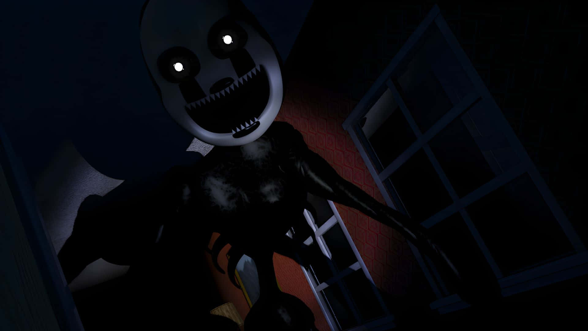Nightmare Puppet, glowing eyes, toothy grin, Full HD Desktop Wallpaper