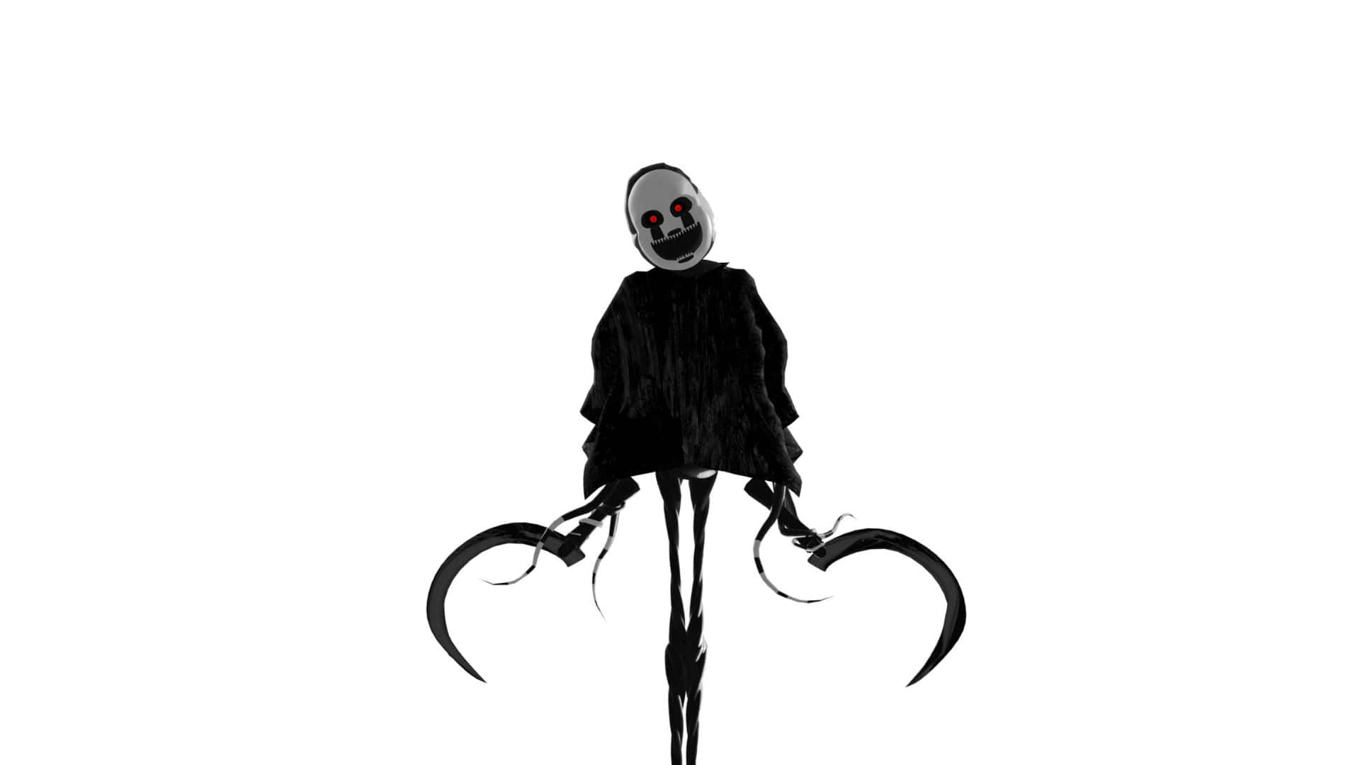 Nightmare Puppet, black skeletal figure, white skull mask, Full HD Desktop Wallpaper