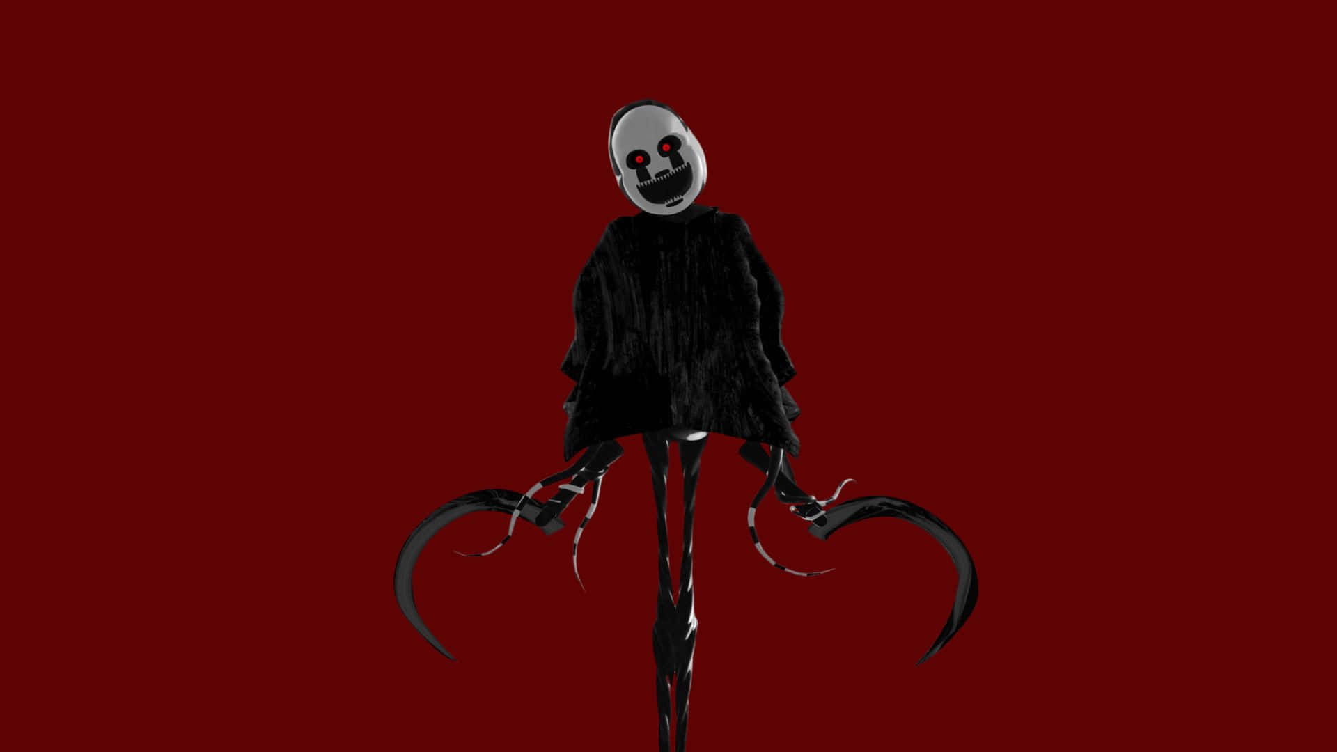 Nightmare Puppet, white skull mask, black fur coat, Full HD Desktop Wallpaper