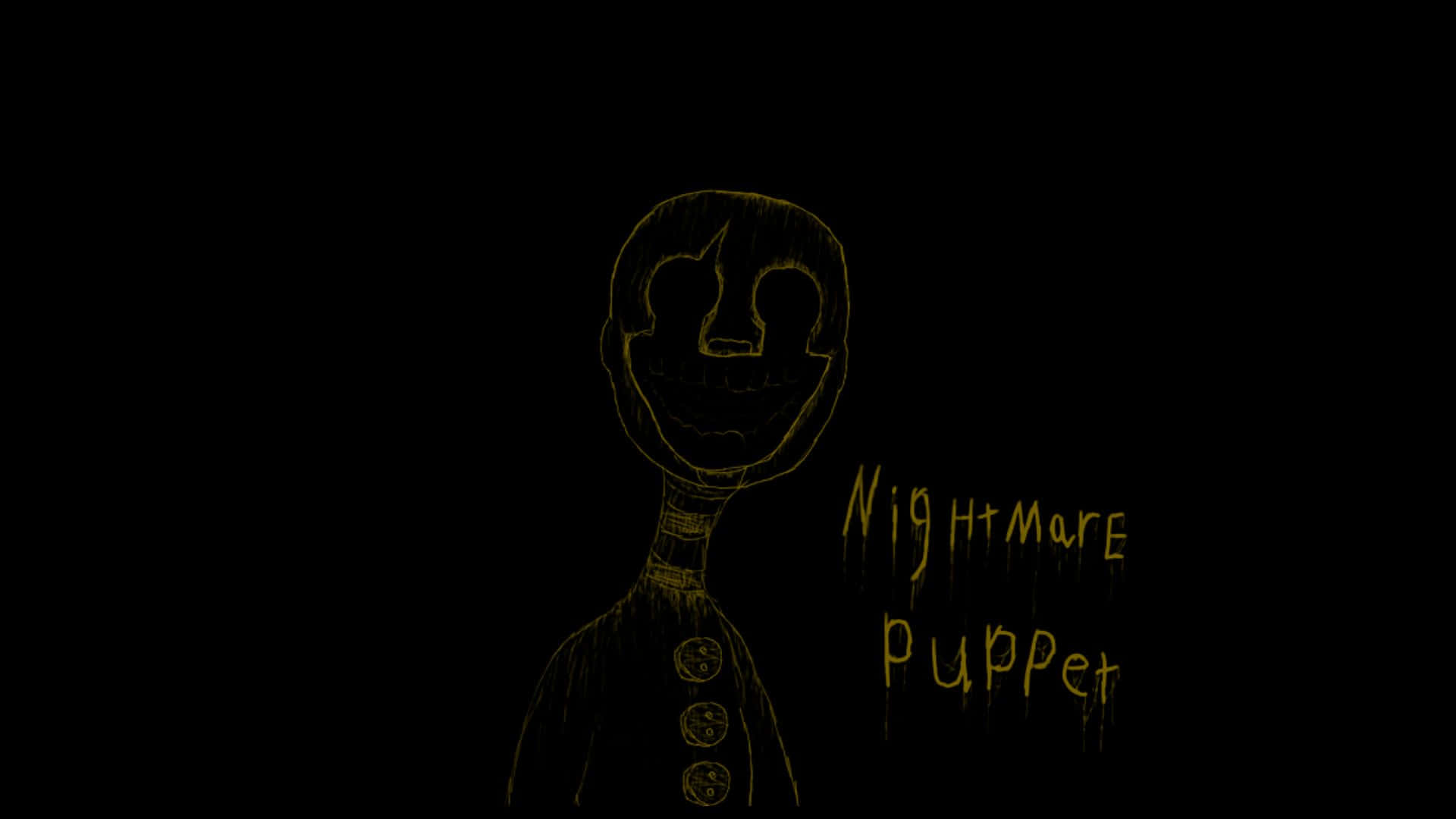 Nightmare Puppet, glowing yellow, chalk drawing, Full HD Desktop Wallpaper