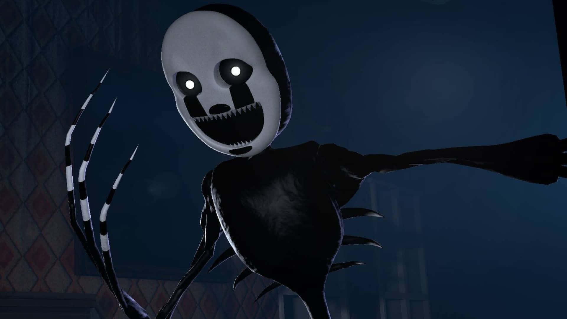 Nightmare Puppet, black and white, glowing eyes, Full HD Desktop Wallpaper