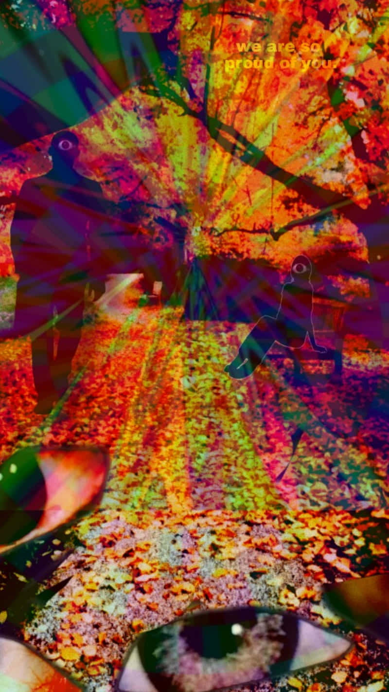 weirdcore, Nightmare, kaleidoscopic tree, HD Phone Wallpaper