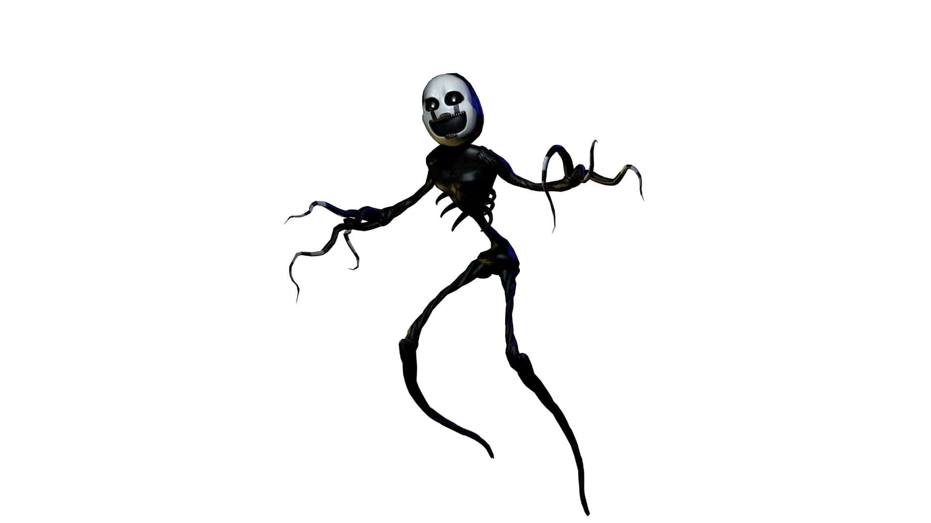 Nightmare Puppet, black skeletal figure, white skull face, Full HD Desktop Wallpaper