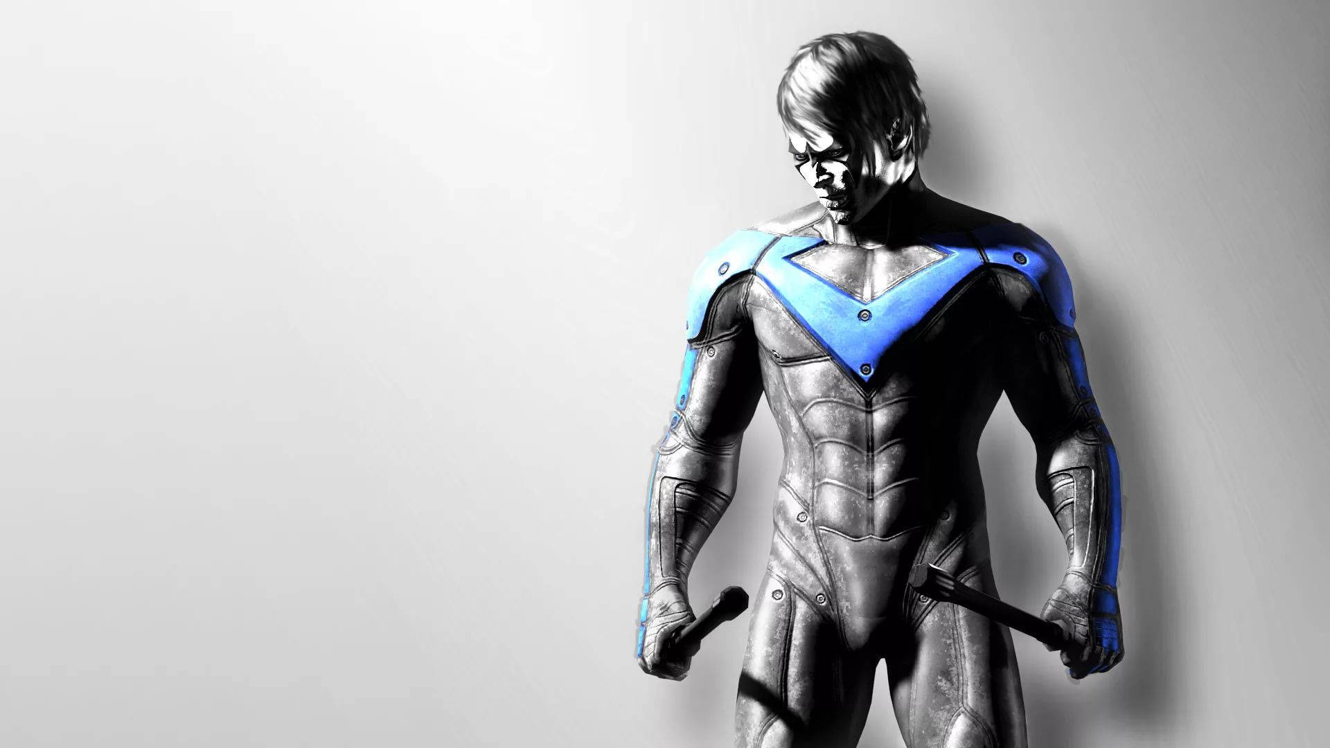 Nightwing, charcoal sketch, metallic suit, Full HD Desktop Wallpaper