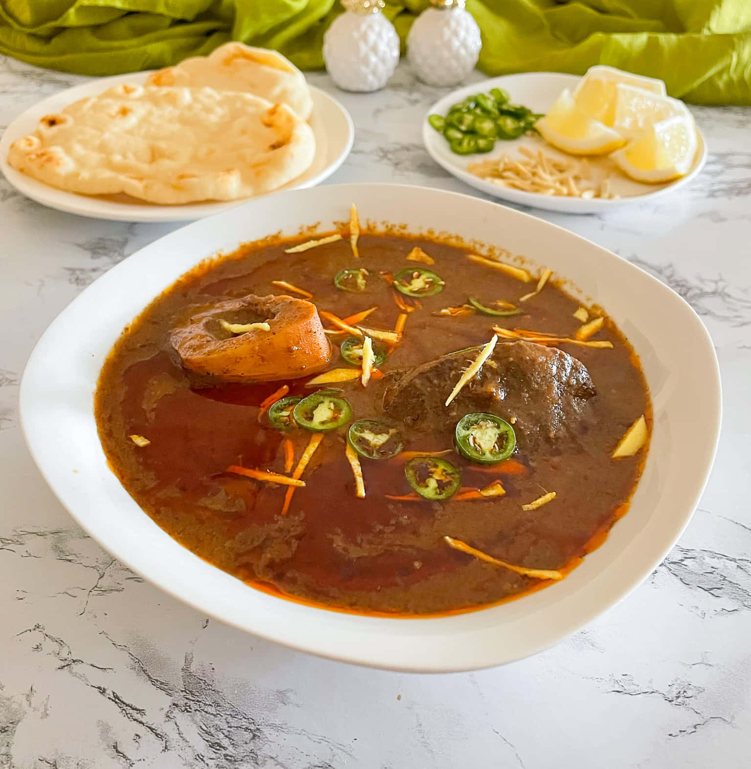 Nihari, white bowl, naan bread, HD Phone Wallpaper
