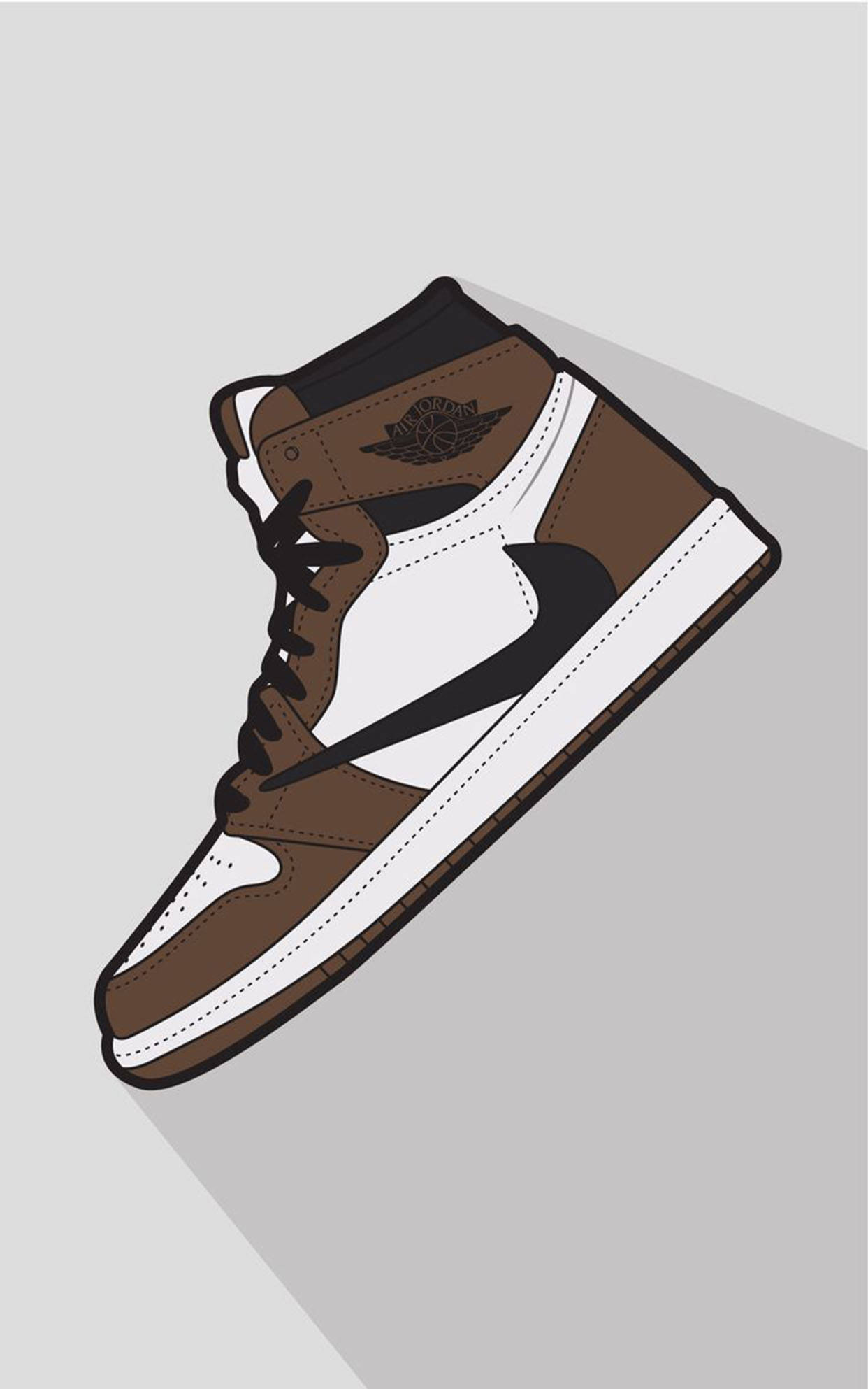 Air Jordan I, brown, white, Full HD Phone Wallpaper
