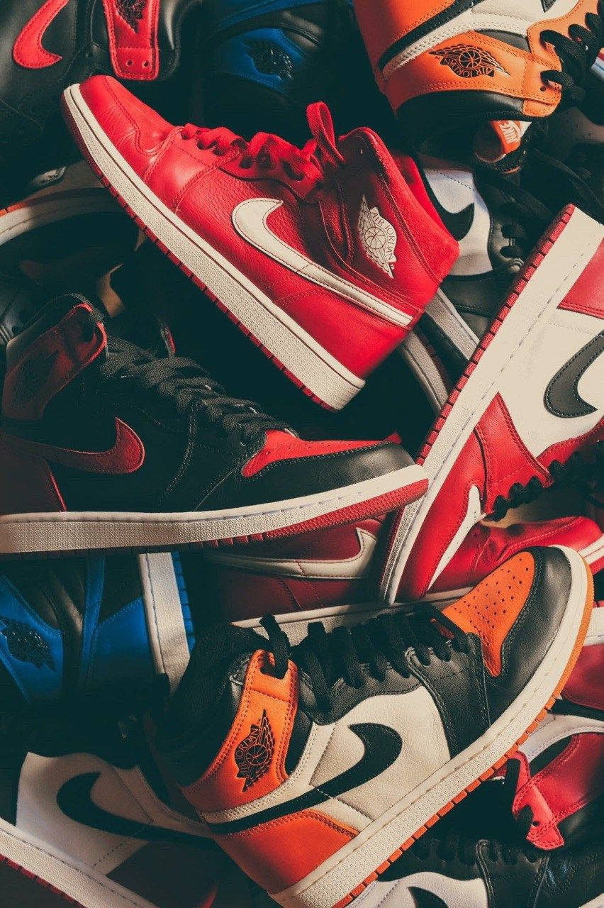 Nike Air Jordan 1, red, black, HD Phone Wallpaper