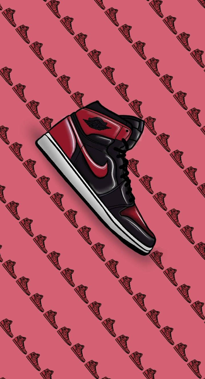 Nike Air Jordan 1, Banned, pink background, HD Phone Wallpaper