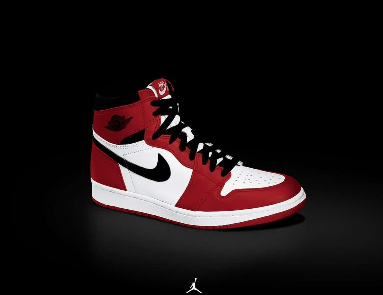 Nike Air Jordan, red white and black, high-top sneaker, SD Desktop Wallpaper