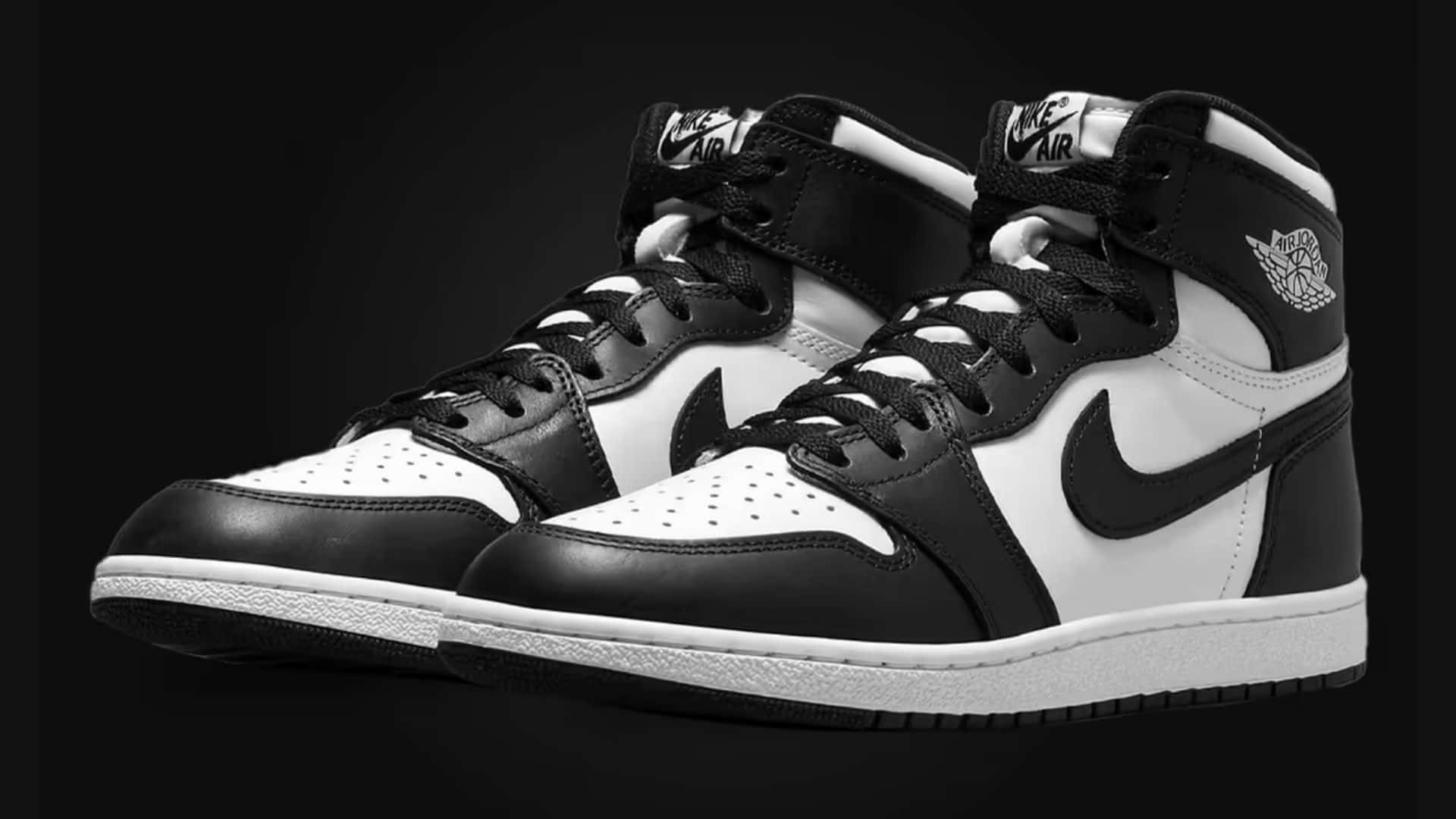 Nike Air Jordan I, black and white, high-top, Full HD Desktop Wallpaper