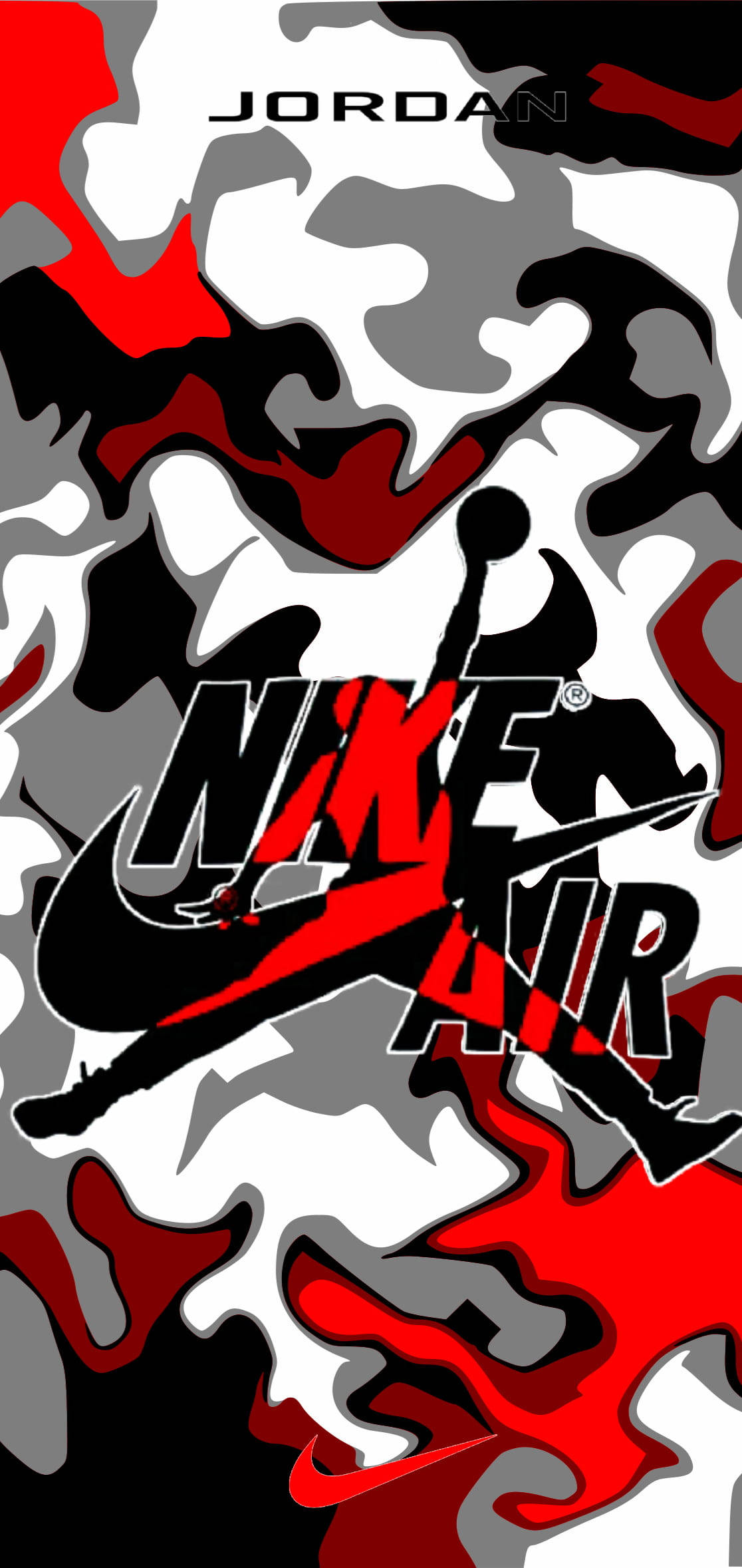 Nike Air Jordan 1, red, black, Full HD Phone Wallpaper