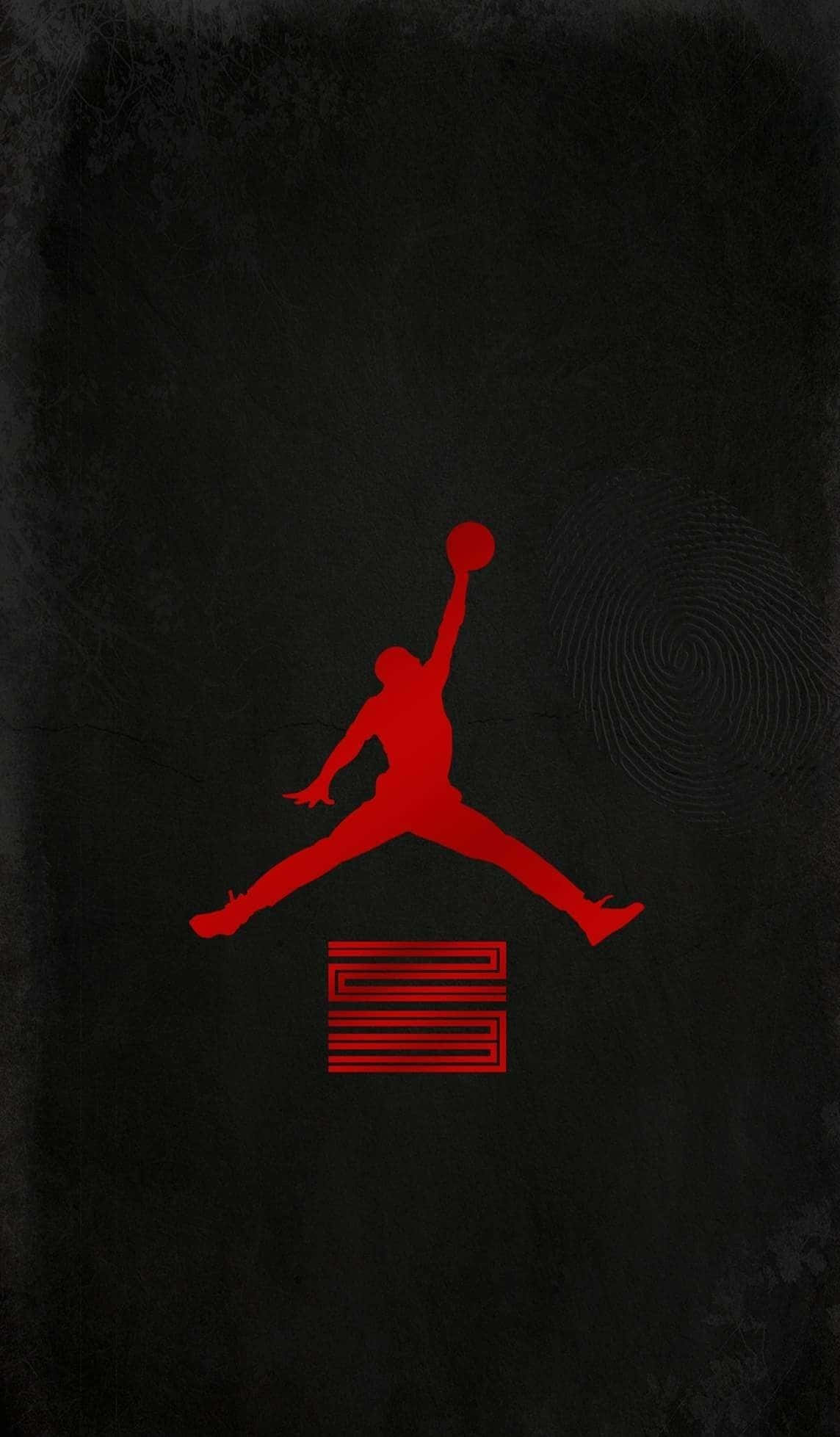 Nike Air Jordan, basketball player, red silhouette, Full HD Phone Wallpaper